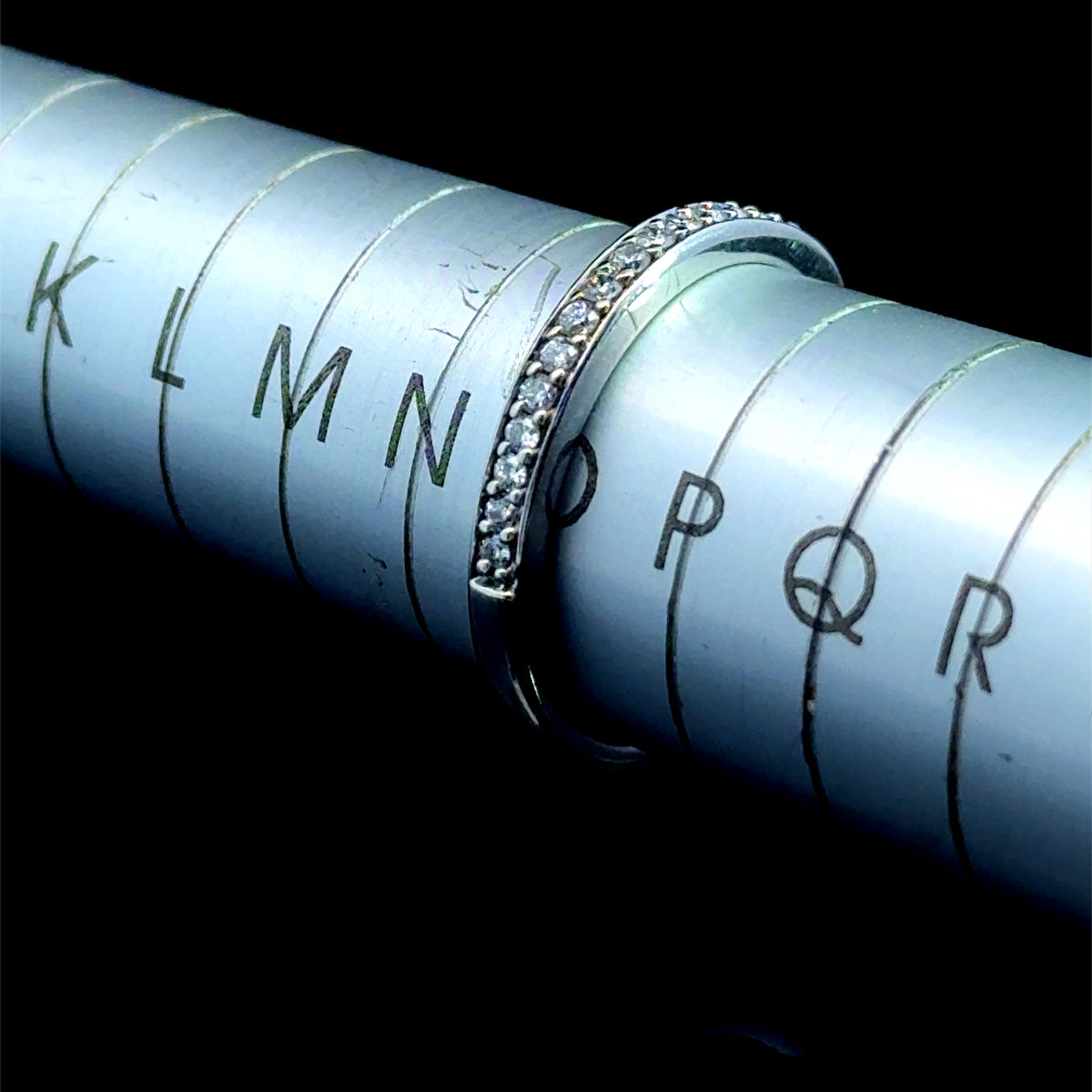 9K White Gold Diamond Micro Half Eternity Ring