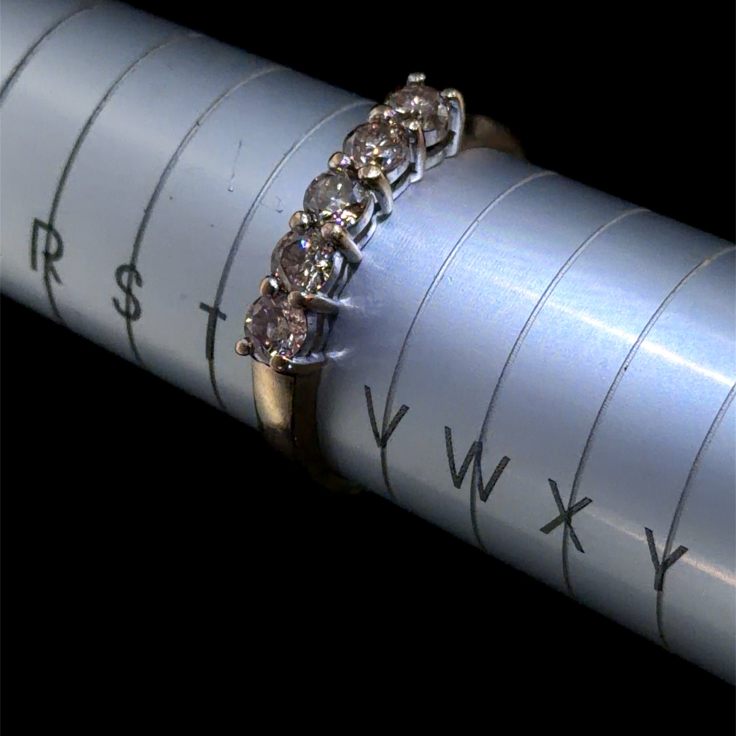 9k Yellow Gold 5 Stone Champagne Diamond Ring 0.8 Cts