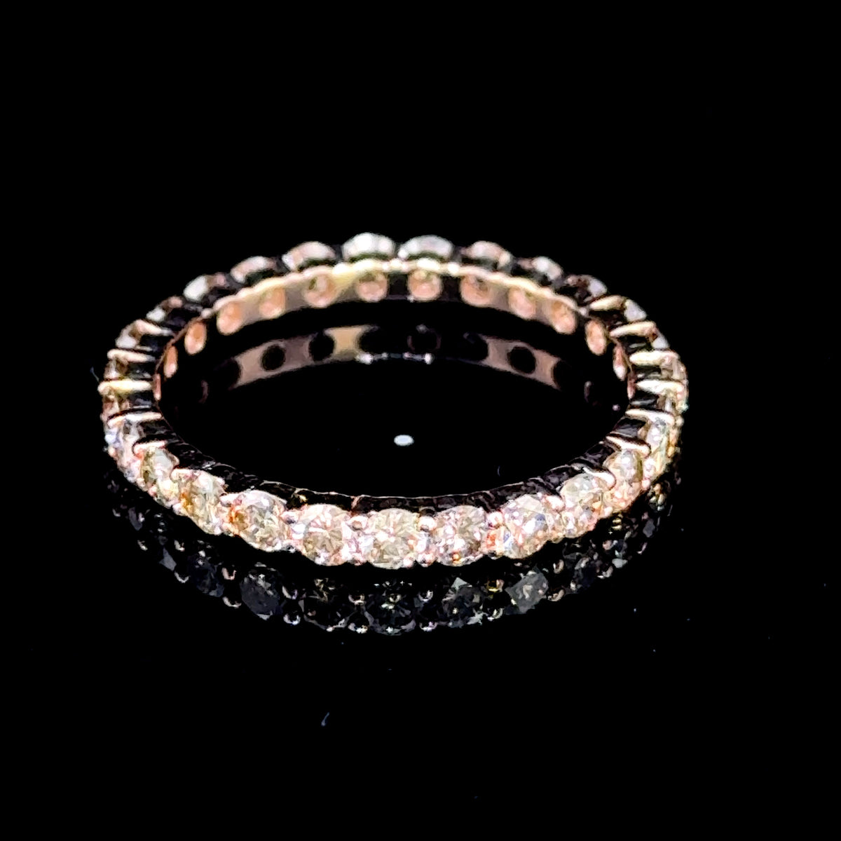 14K Rose Gold Champagne Diamond Full Eternity APPX 1.4CTS