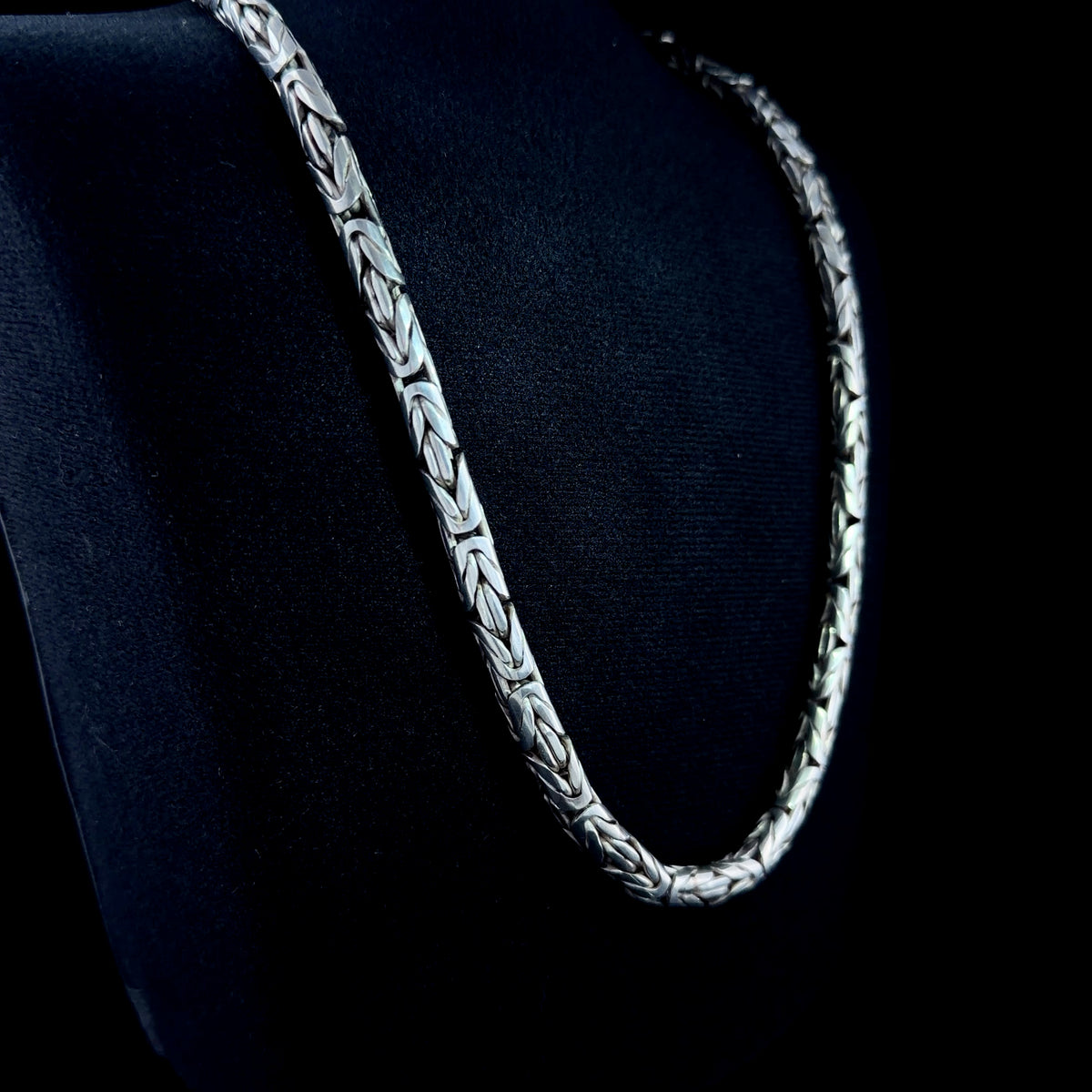 A Fabulous Very Heavy Silver Byzantine Necklace Having A Substantial Figure of 8 Clasp