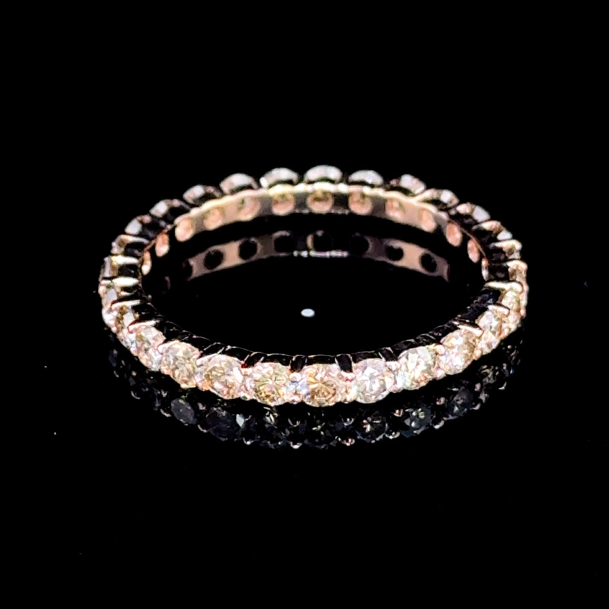 14K Rose Gold Champagne Diamond Full Eternity APPX 1.4CTS
