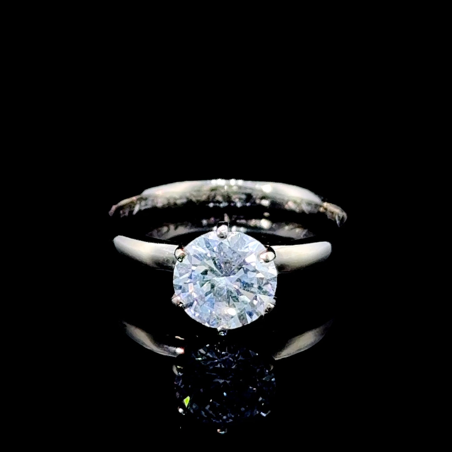 14K White Gold Diamond Solitaire Ring APPX 1.50 CTS