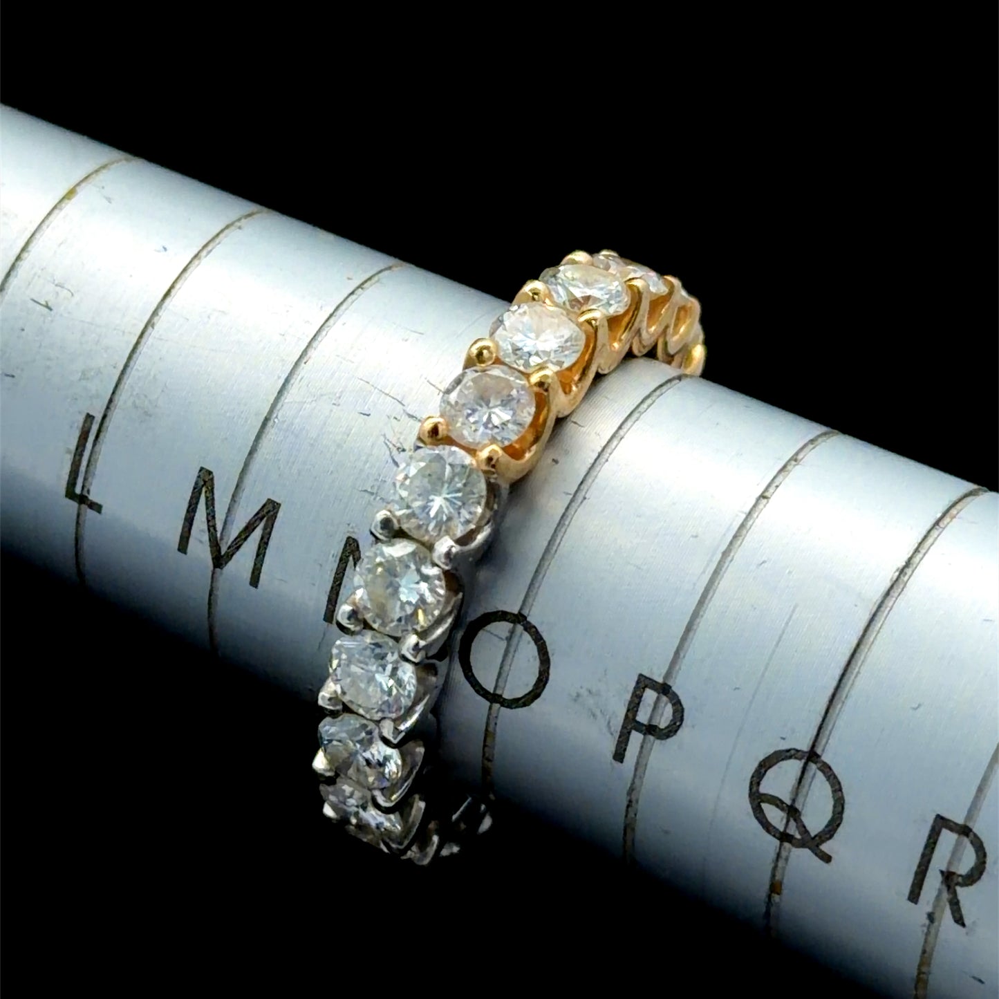 18k Half White & Half Yellow Gold Diamond Full Eternity Ring 3.0 Cts