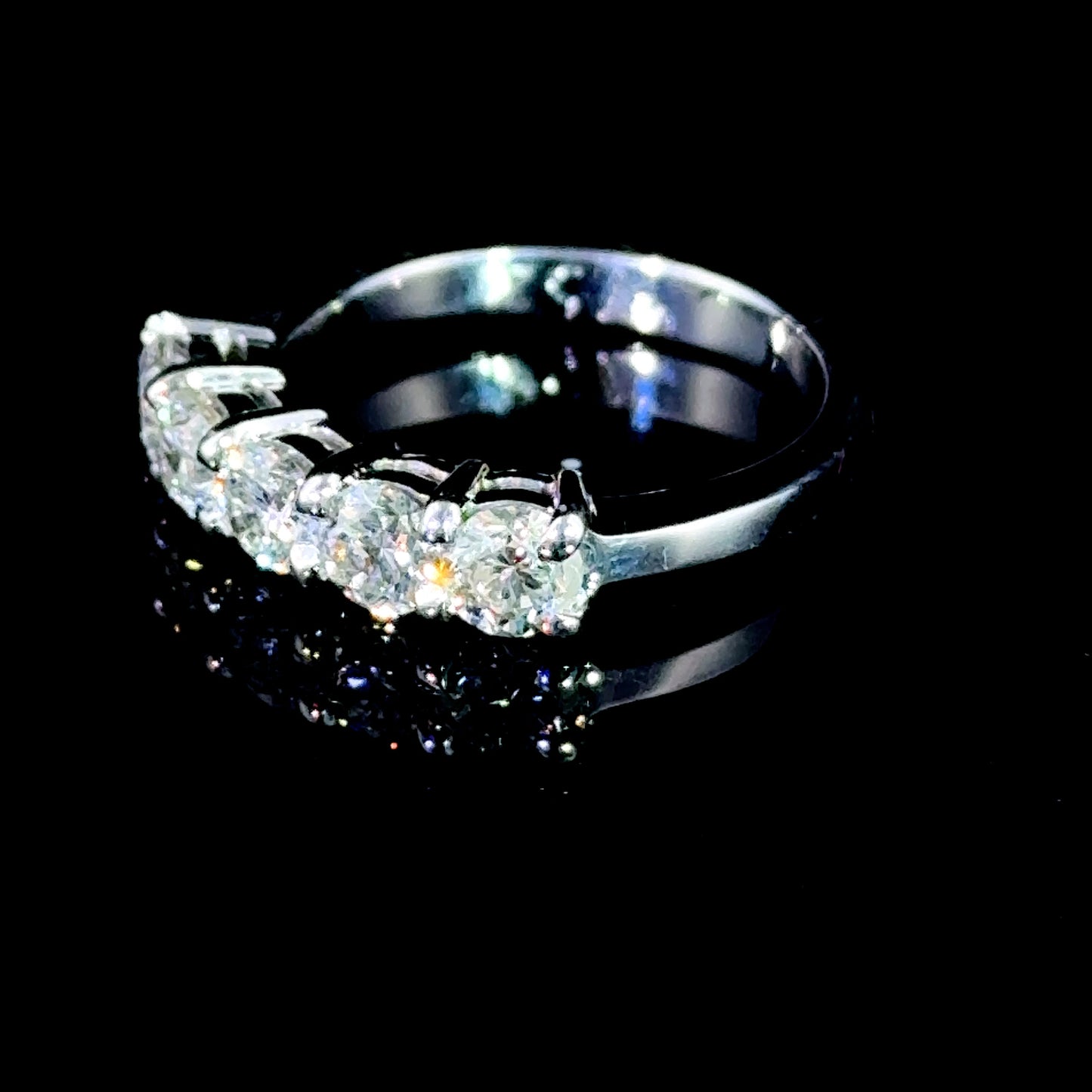 18K White Gold 5 Stone Diamond Ring APPX 1.5 CTS