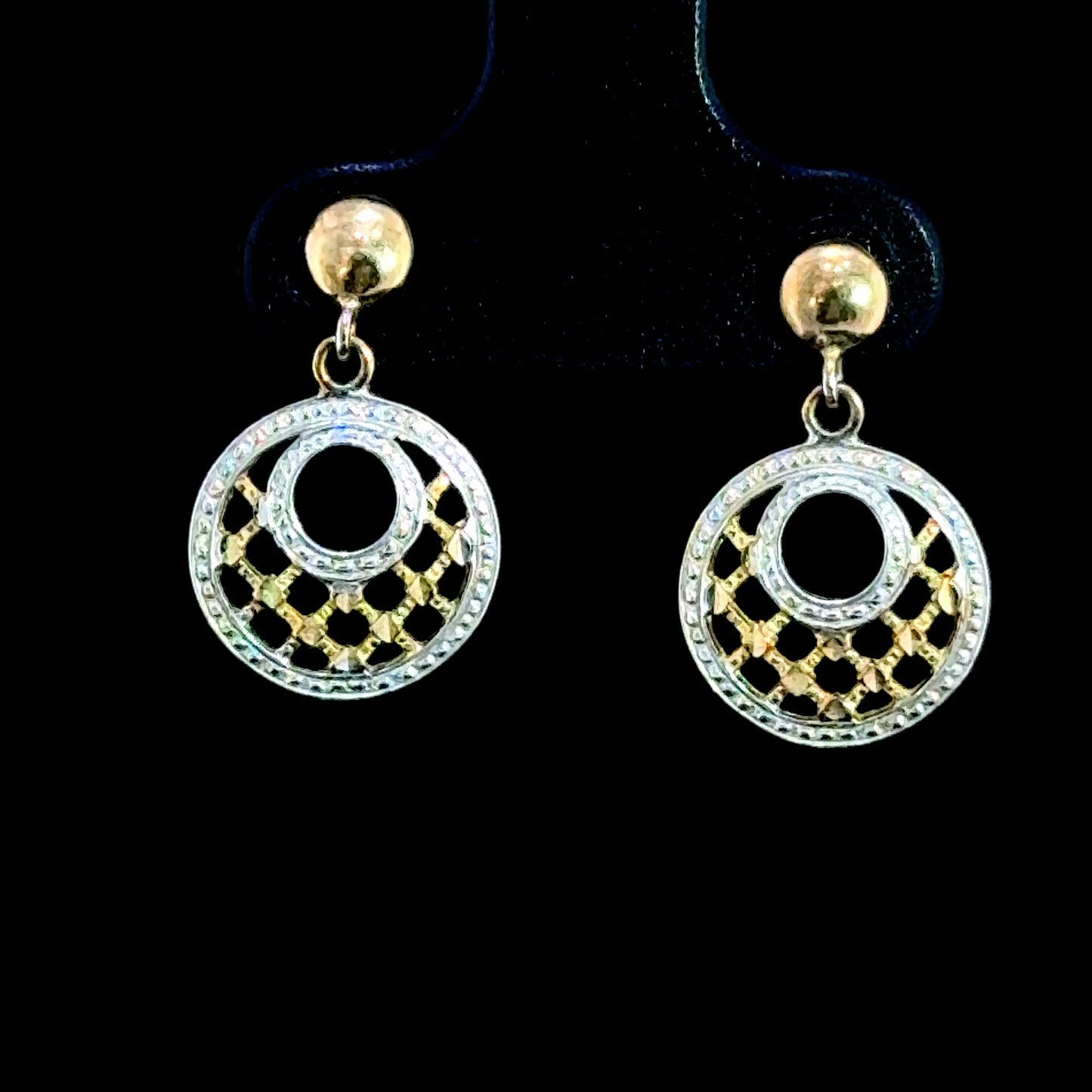 9K Gold Lattice Earrings