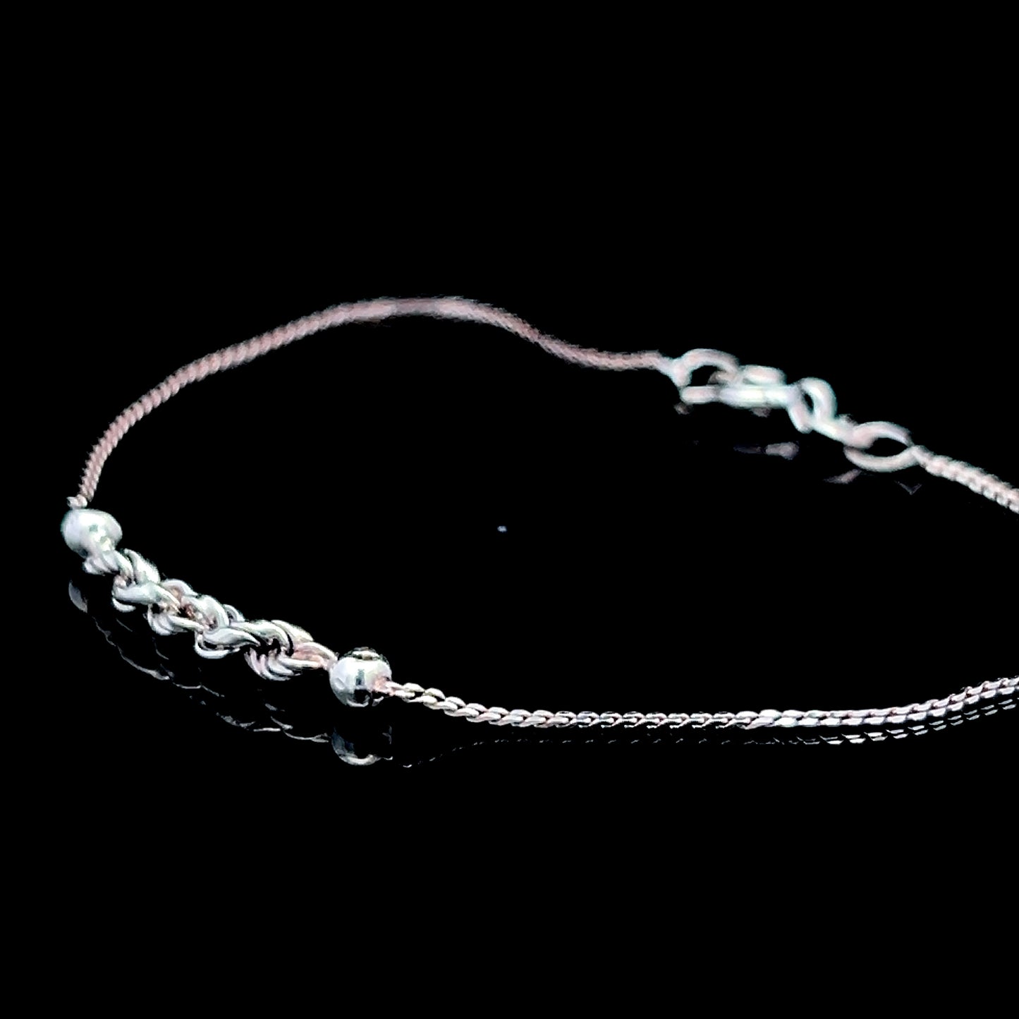 Silver Bracelet With Rope Twist