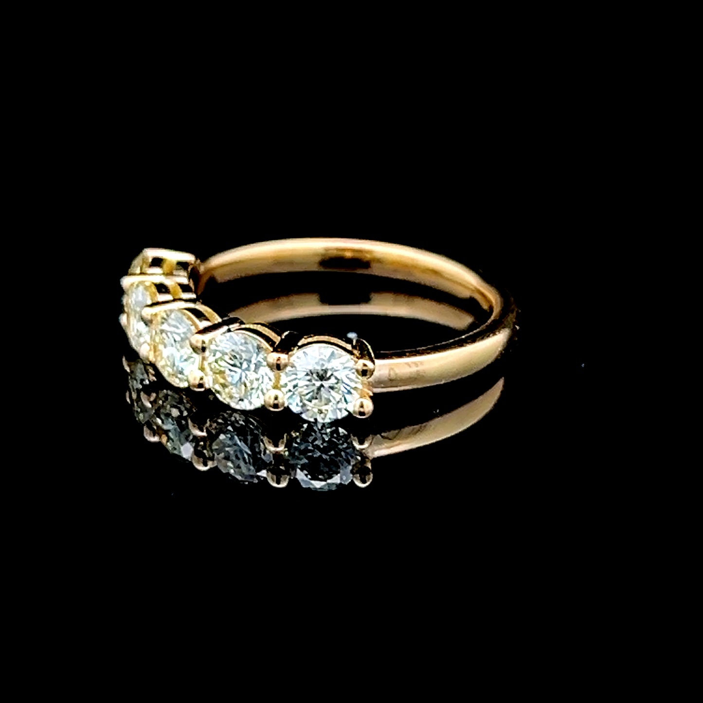 18K Yellow Gold 5 Stone Diamond Ring APPX 1.75 CTS