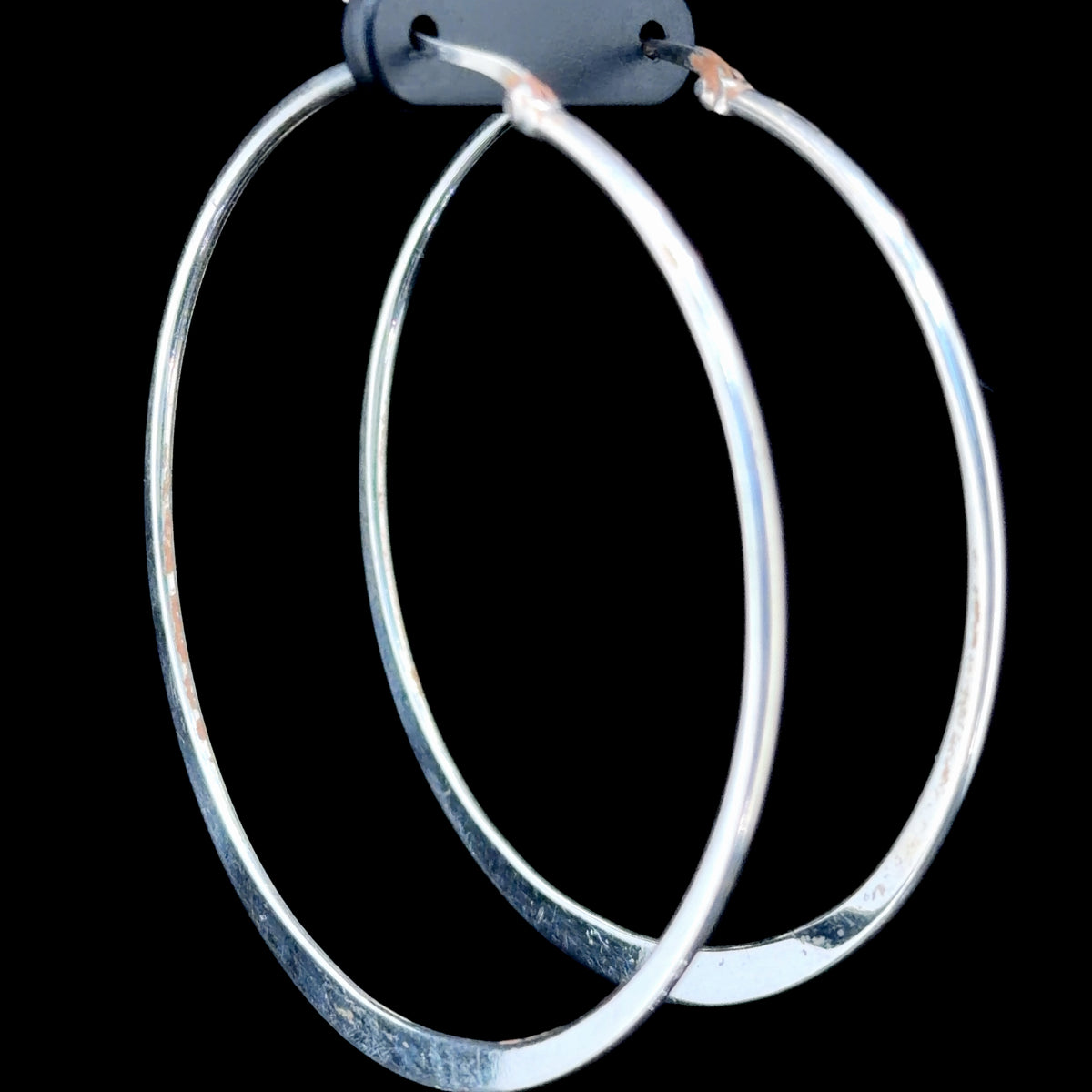 Large Plain Silver Hoop Earrings