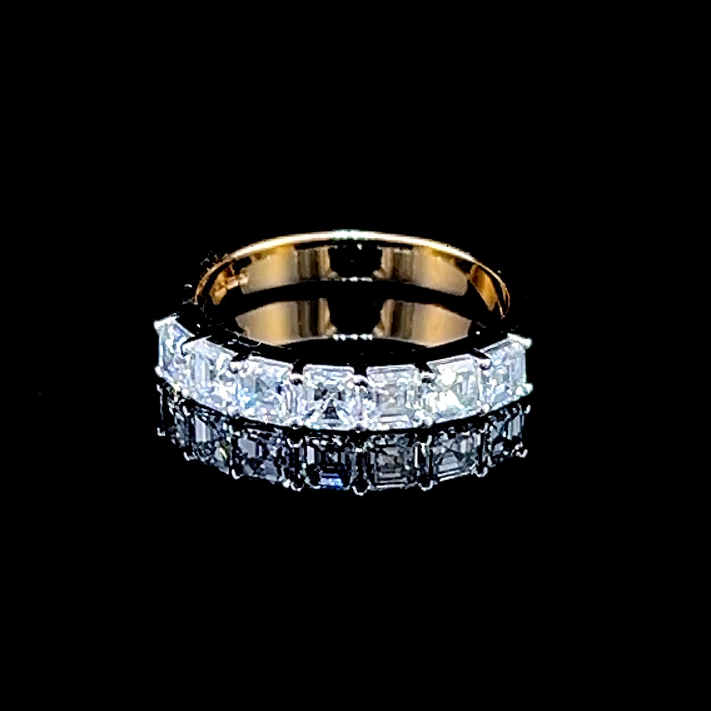 18K Yellow Gold 7 Stone Diamond Ring