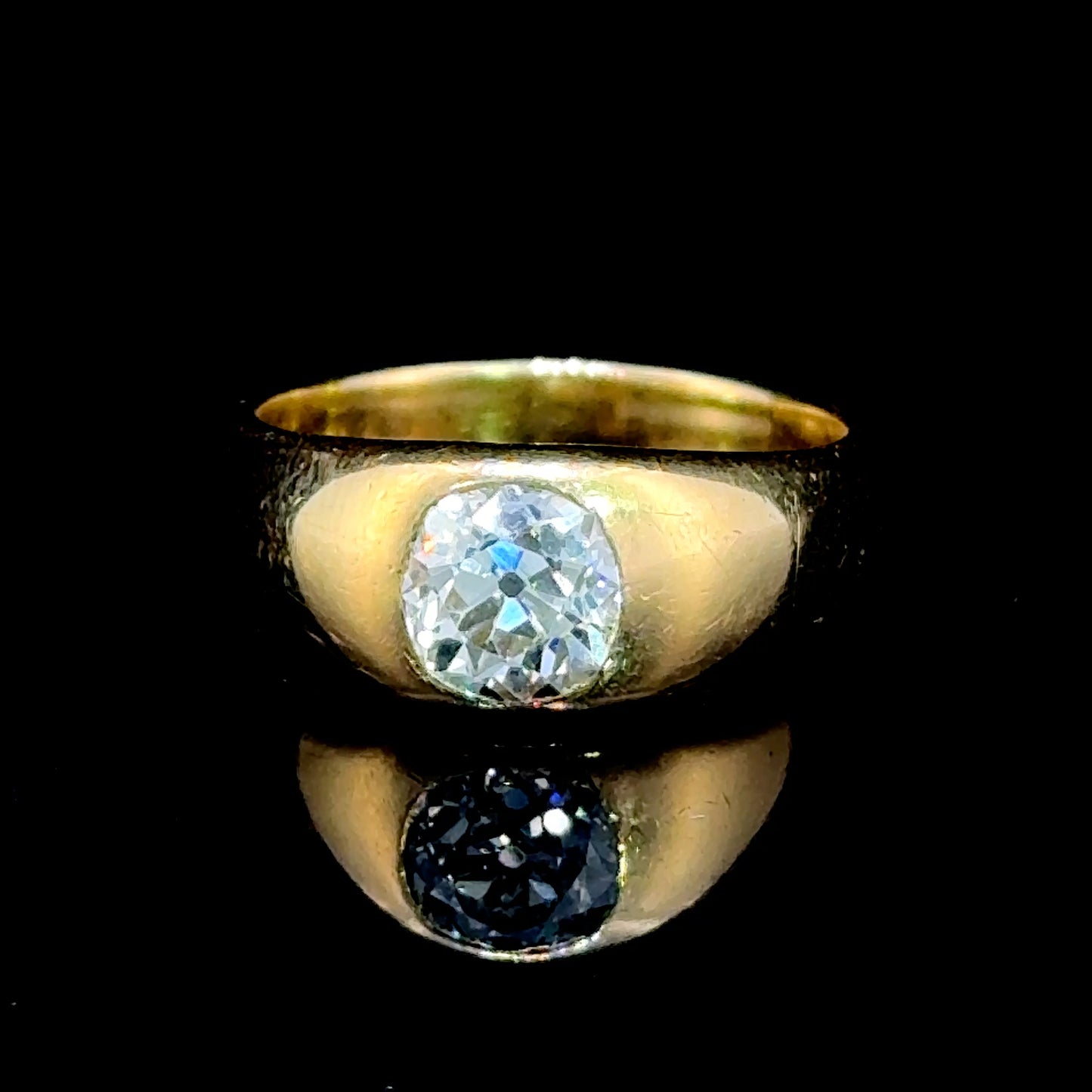 18K Yellow Gold Gents Diamond Band Ring