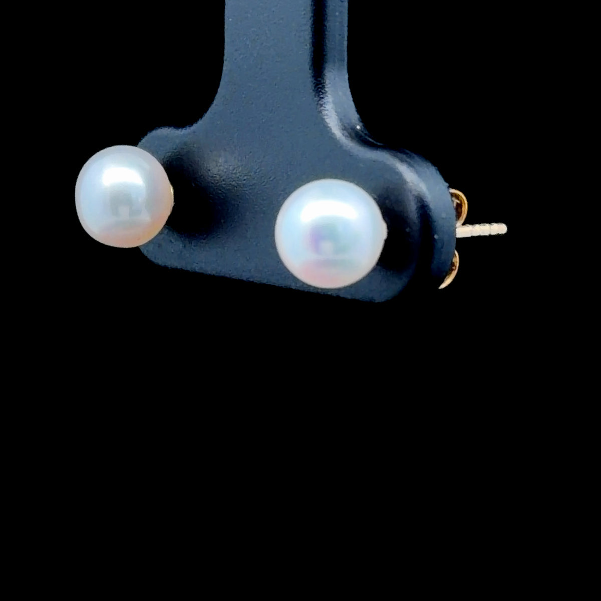 Classic White Pear Stud Earrings Mounted On 9k Yellow Gold Fittings