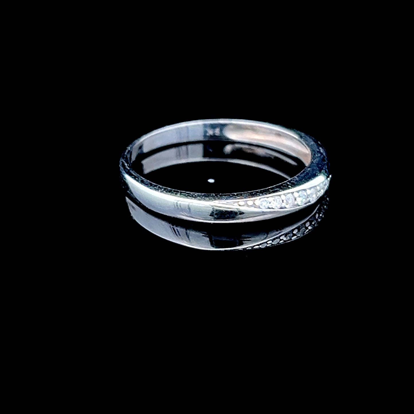 9K White Gold Diamond Eternity On the Cross Ring