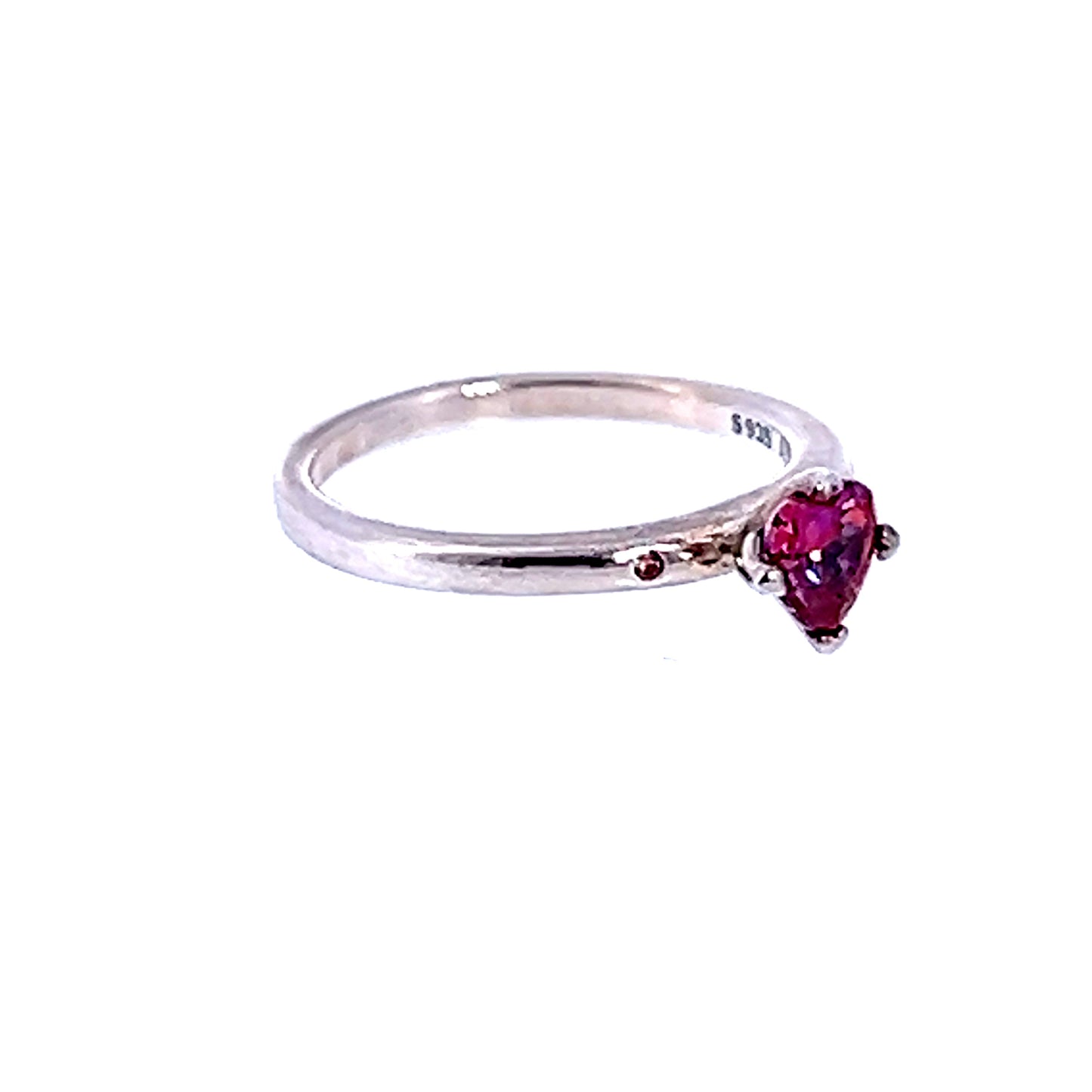 Silver Pandora Red Cubic Zirconia Me and You Ring