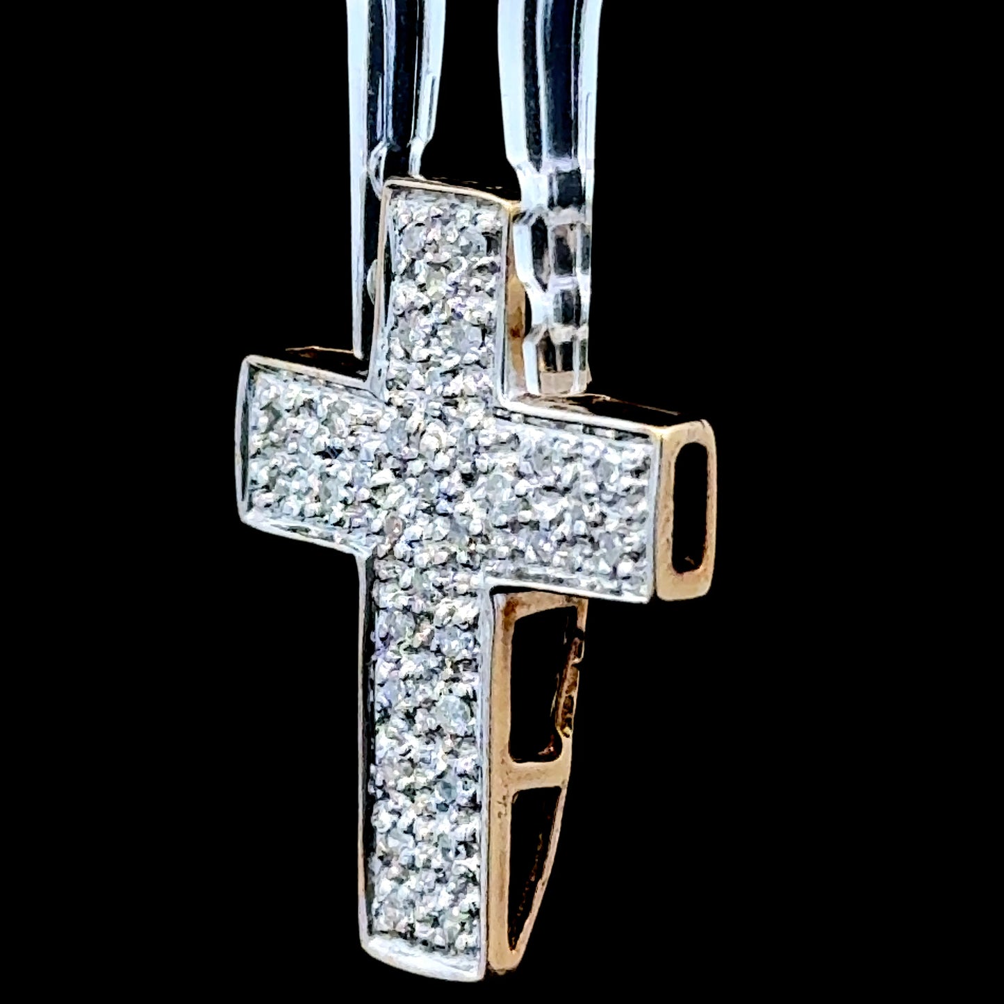 9K Yellow Gold Diamond Cross Appx 0.25 CTS