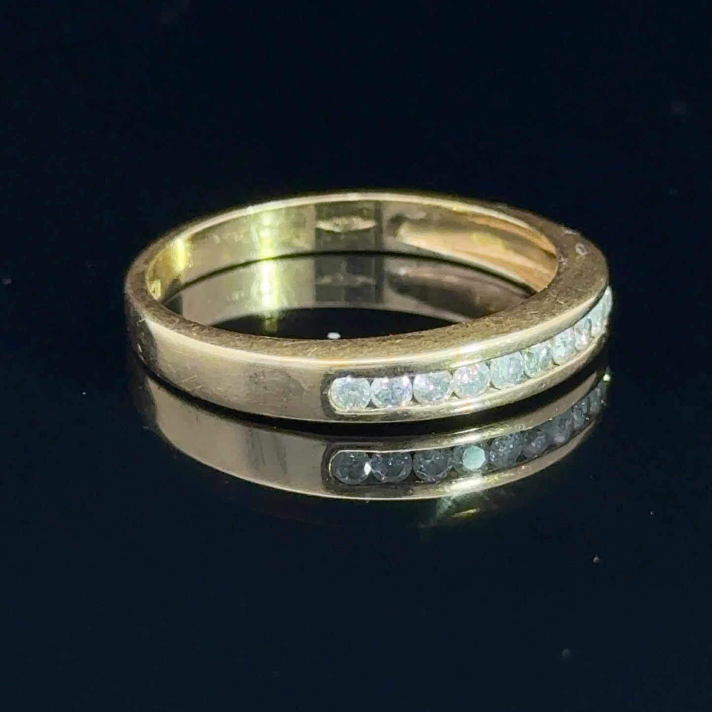 18K Yellow Gold Diamond Channel Set Ring APPX 0.33 CTS