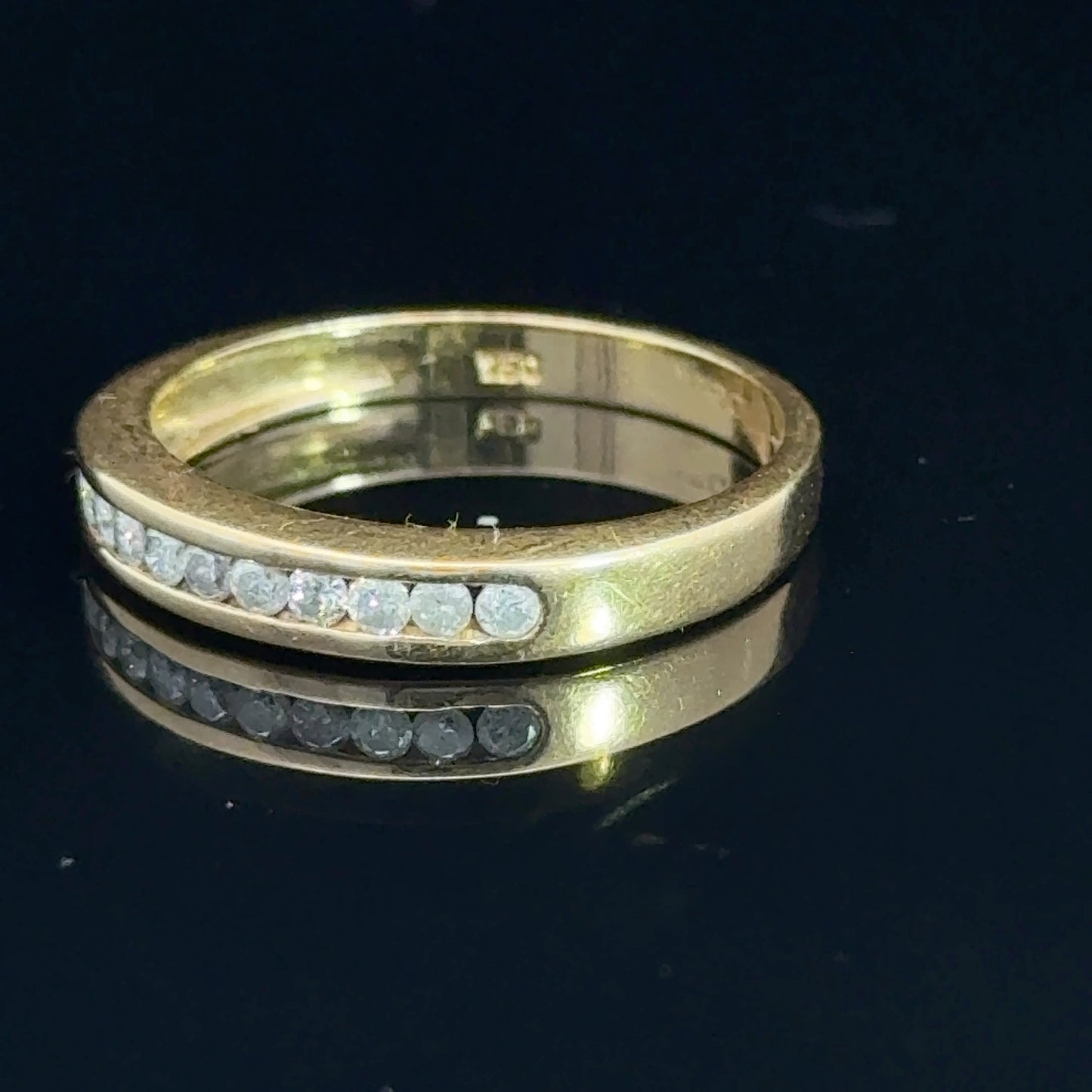 18K Yellow Gold Diamond Channel Set Ring APPX 0.33 CTS