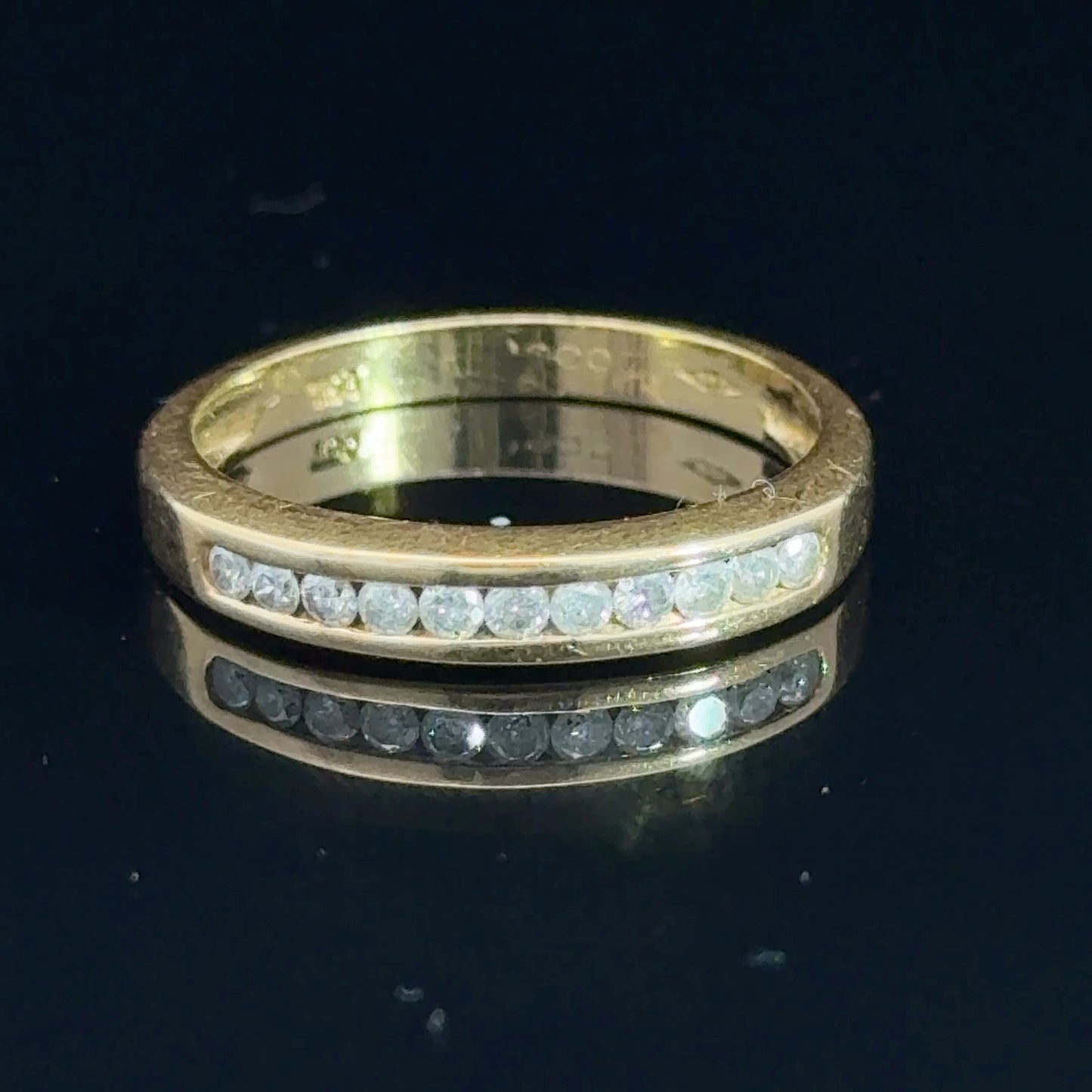 18K Yellow Gold Diamond Channel Set Ring APPX 0.33 CTS