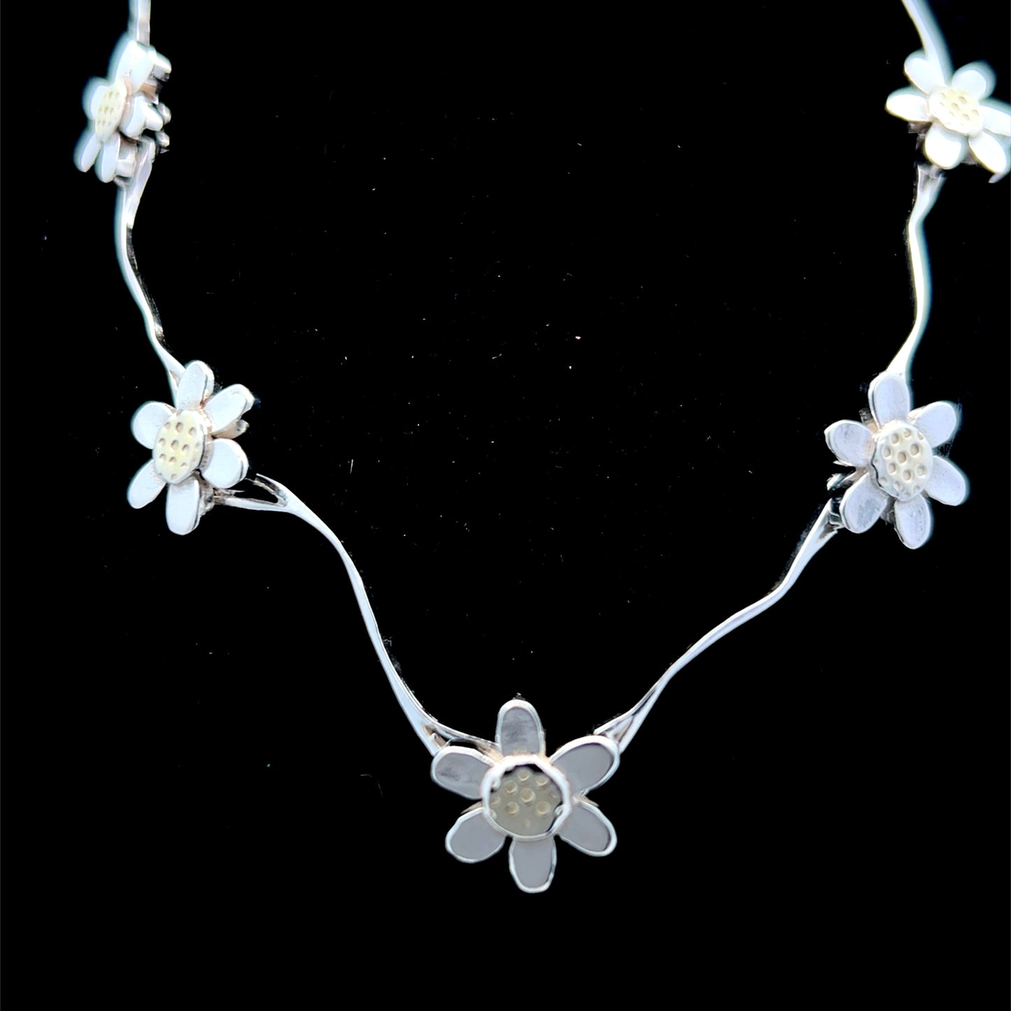 Linda MacDonald Silver Daisy Necklace