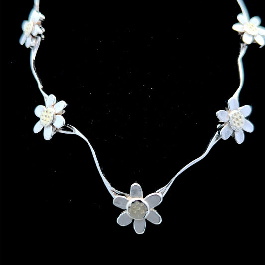 Linda MacDonald Silver Daisy Necklace