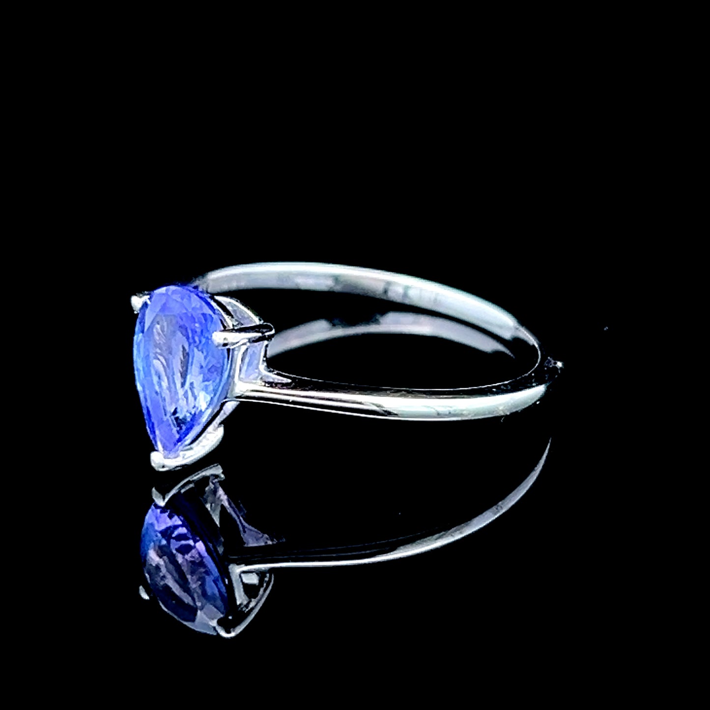 9K White Gold Tanzanite Solitaire Ring