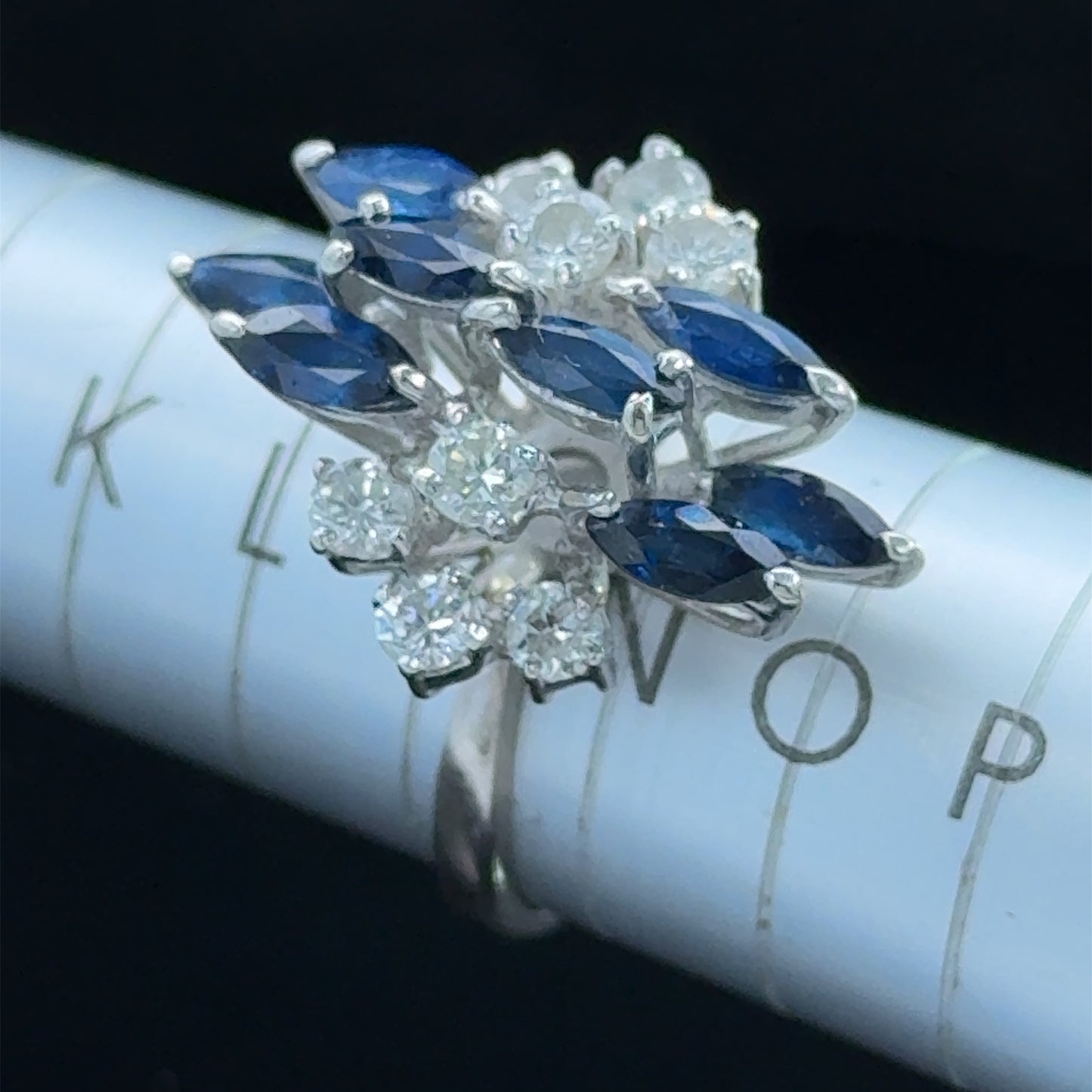 18K White Gold Sapphire & Diamond Cocktail Ring