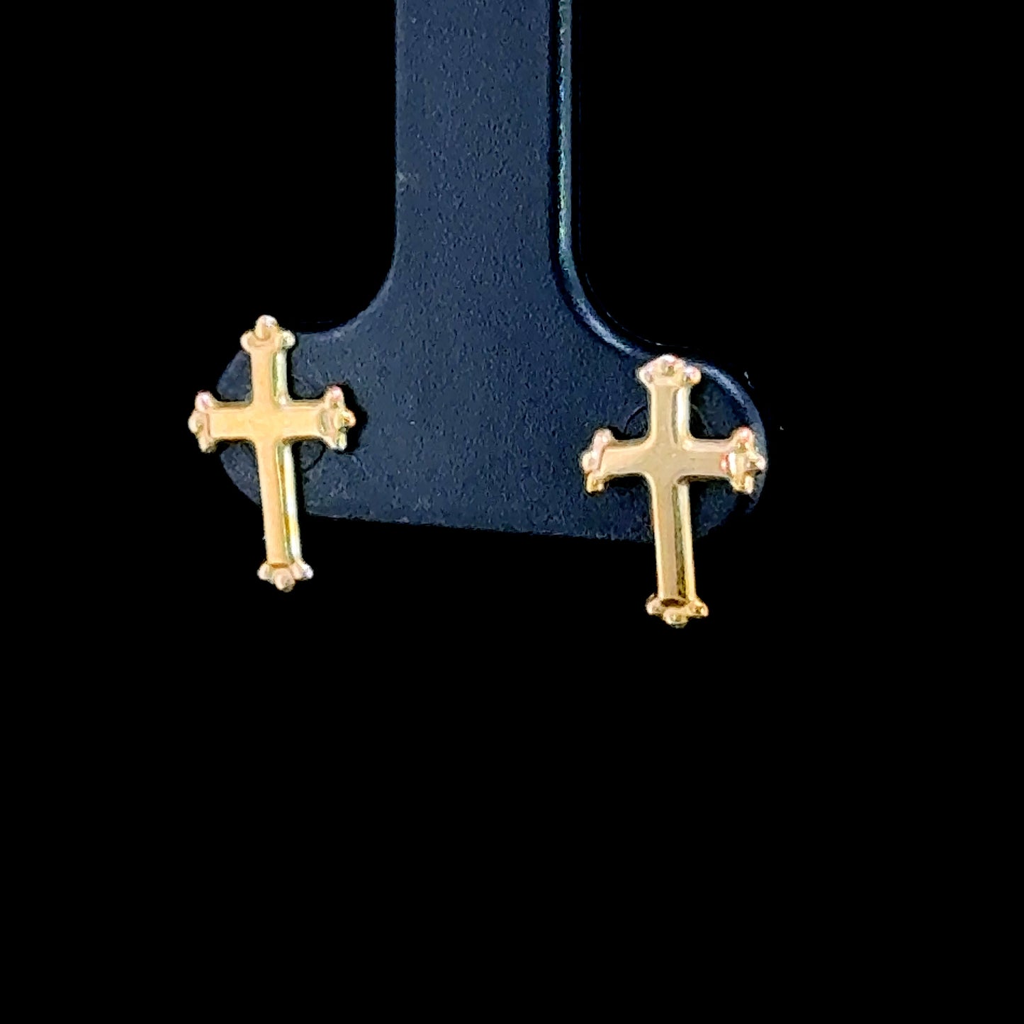 9K Yellow Gold Small Cross Studs