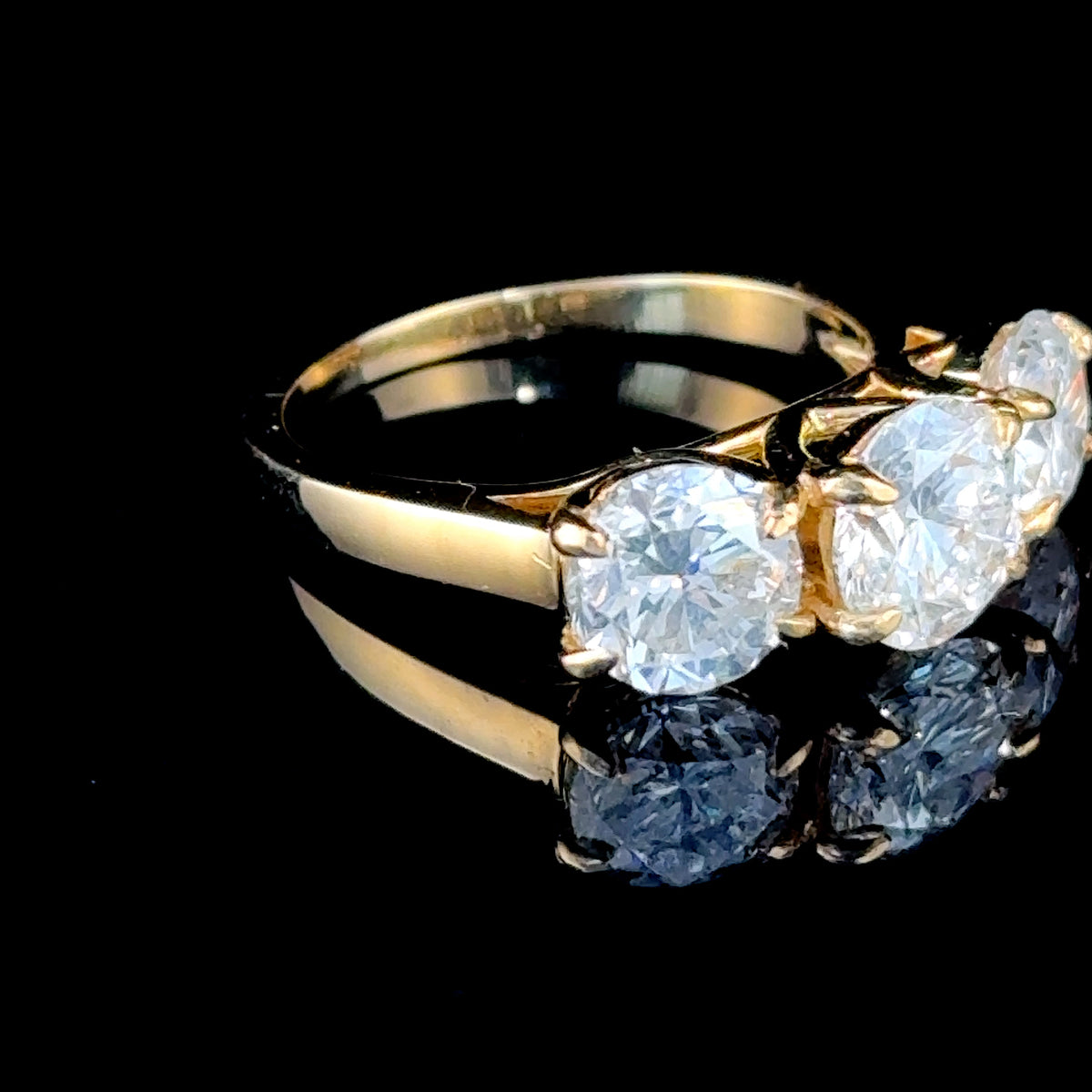 18k Yellow Gold Diamond Trilogy APPX 3.43CTS