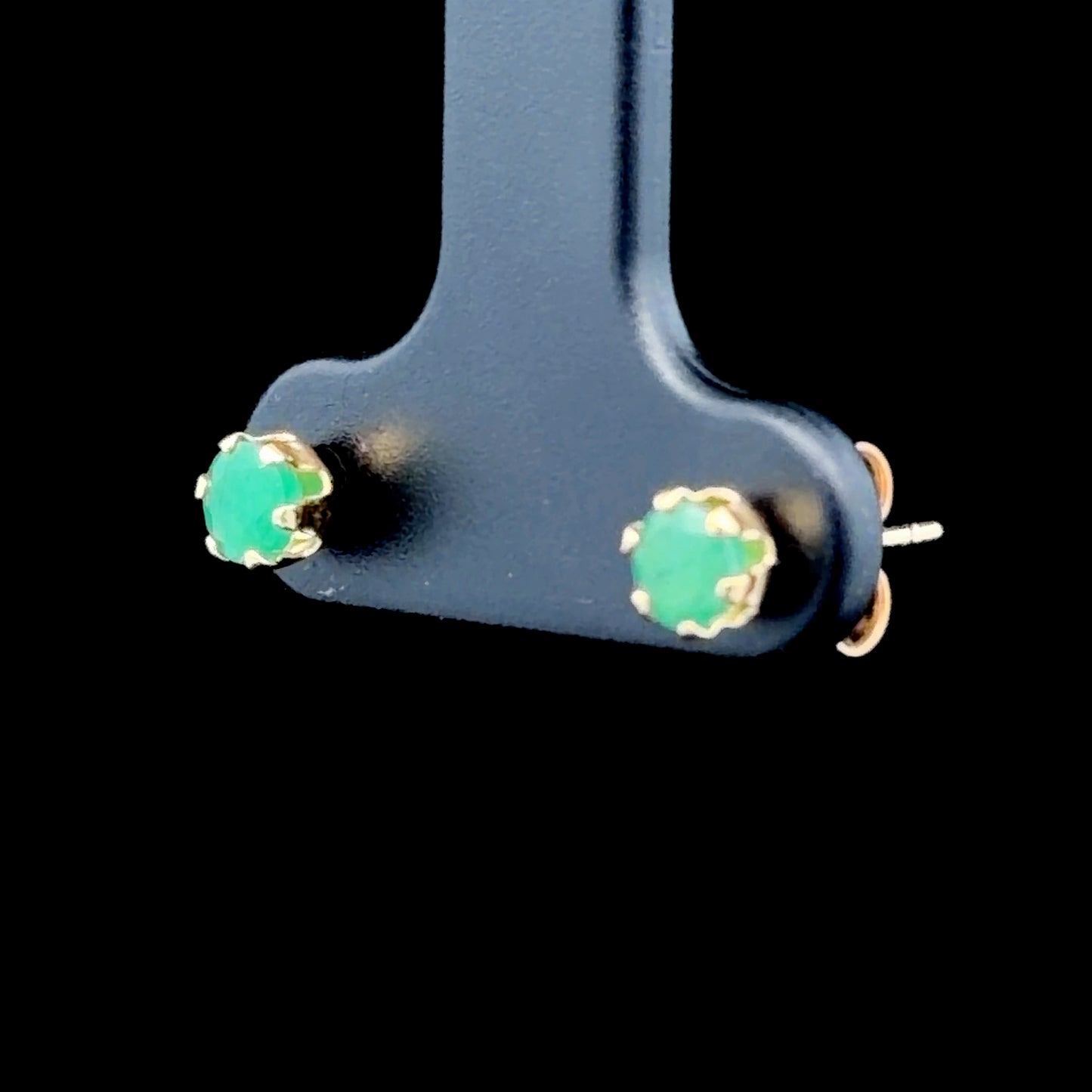 9k Yellow Gold & Emerald Studs