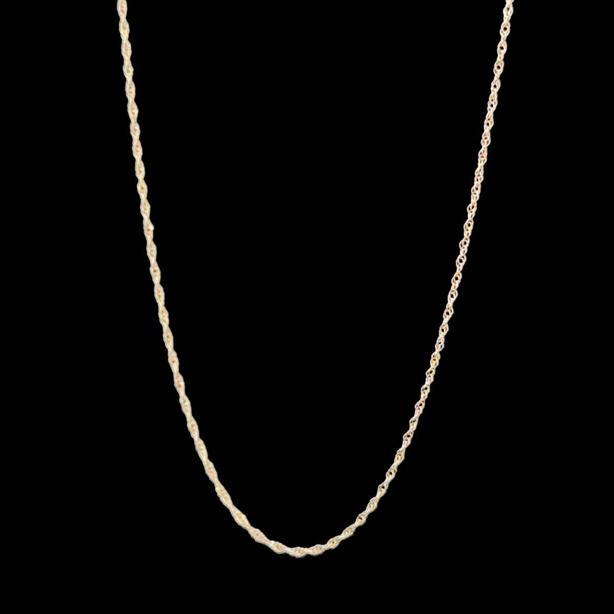 Lovely 9k Yellow Gold Fine Twist Chain 17” Long