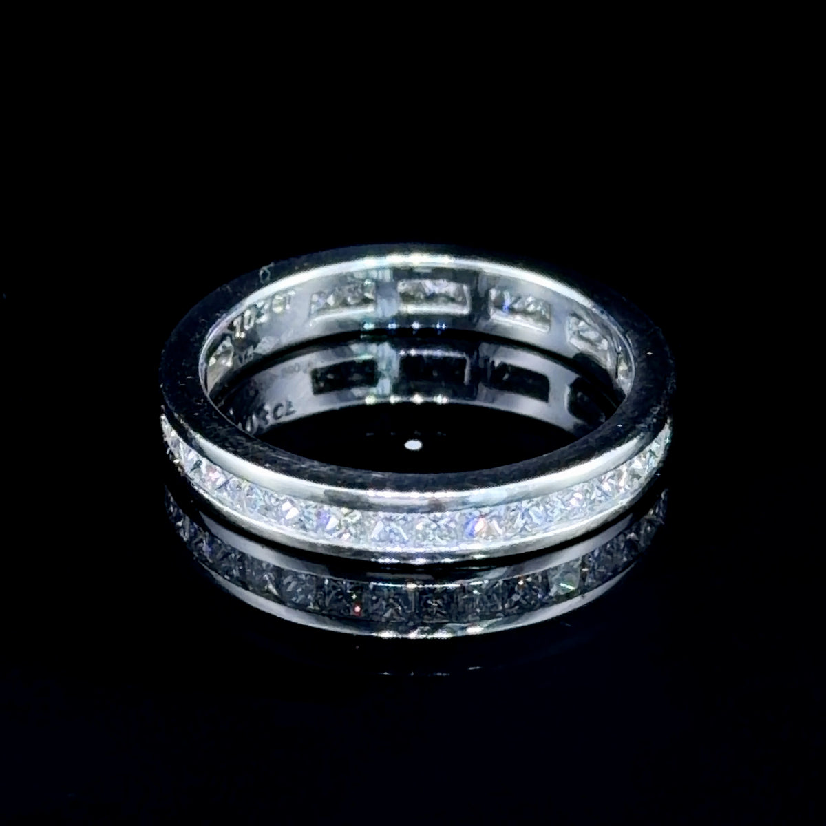 A Lovely Platinum Princess Cut Diamond Full Eternity Ring 1.03 Cts I-J Si1-2