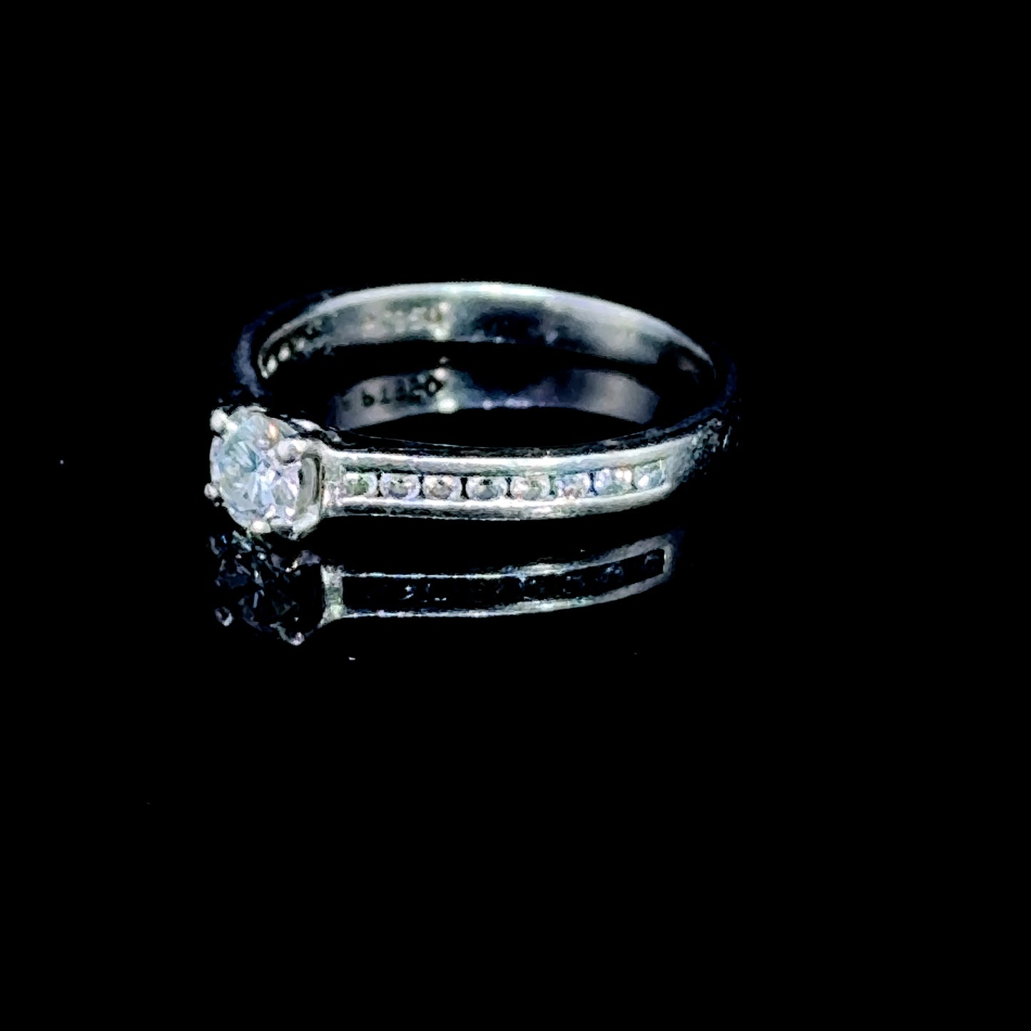 Platinum Diamond Solitaire Ring with Diamonds To Shoulders APPX 0.2 CTS Centre