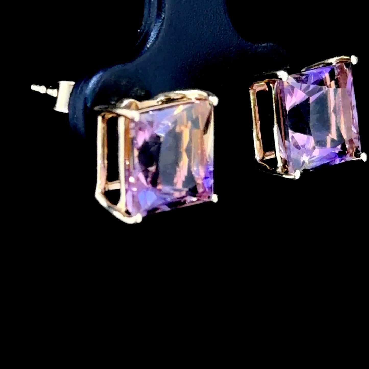 Lovely 10k Yellow Gold Ametrine Stud Earrings