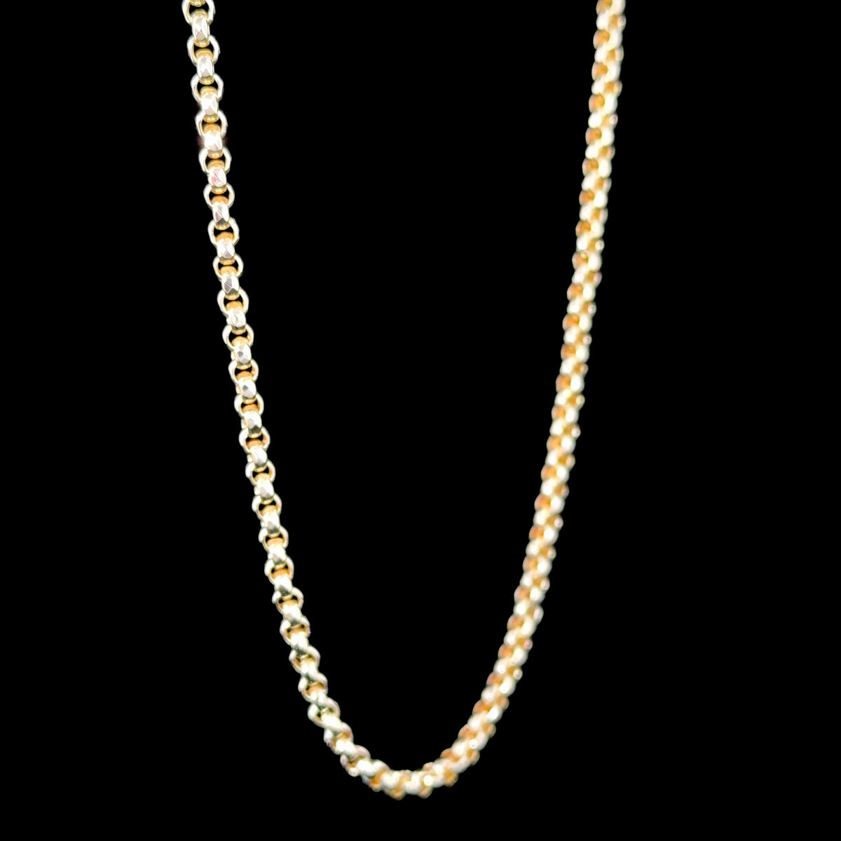 9k Yellow Gold Belcher Chain With A Collet Clasp 18 Inches Long