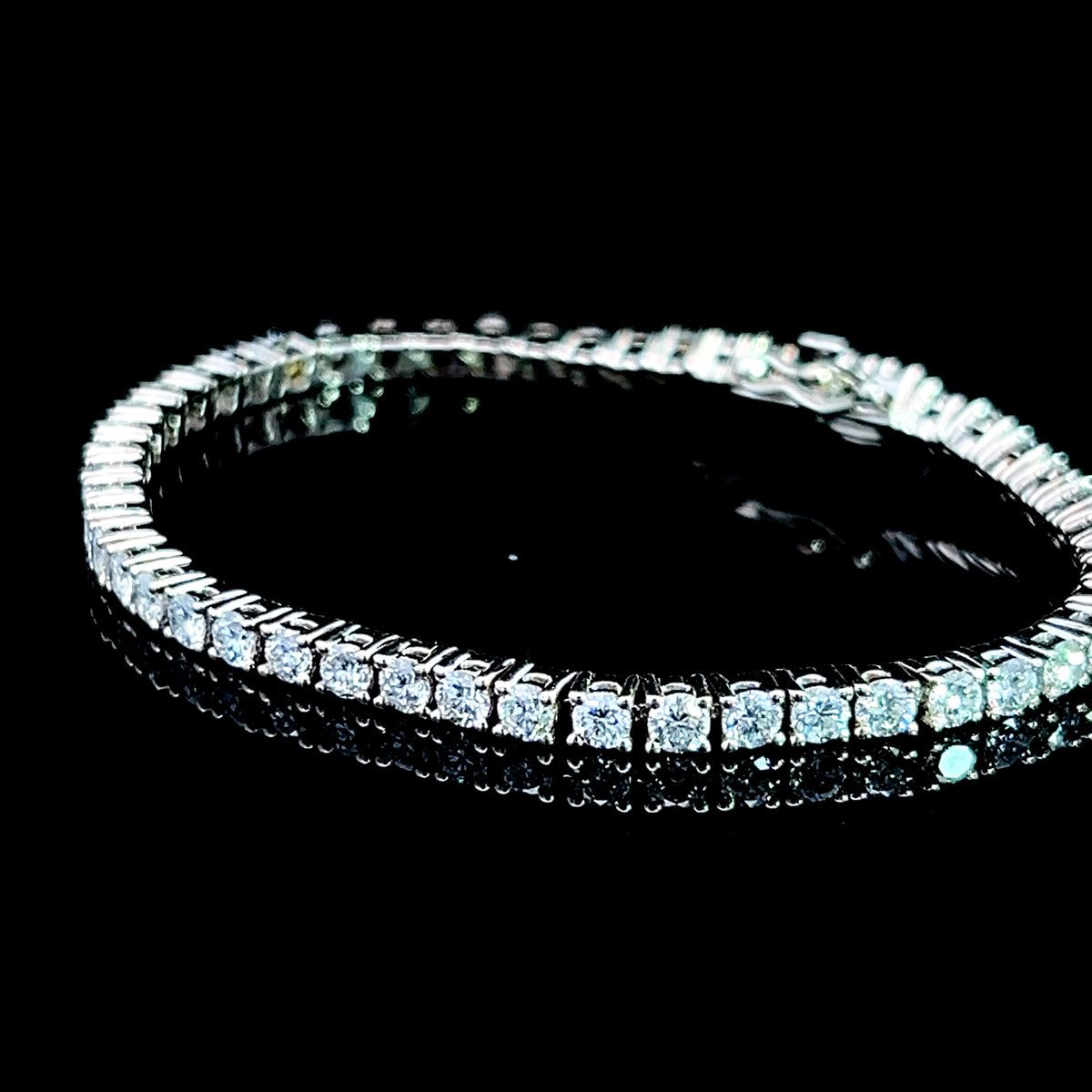 18K White Gold Diamond Tennis Bracelet 4.0 CTS