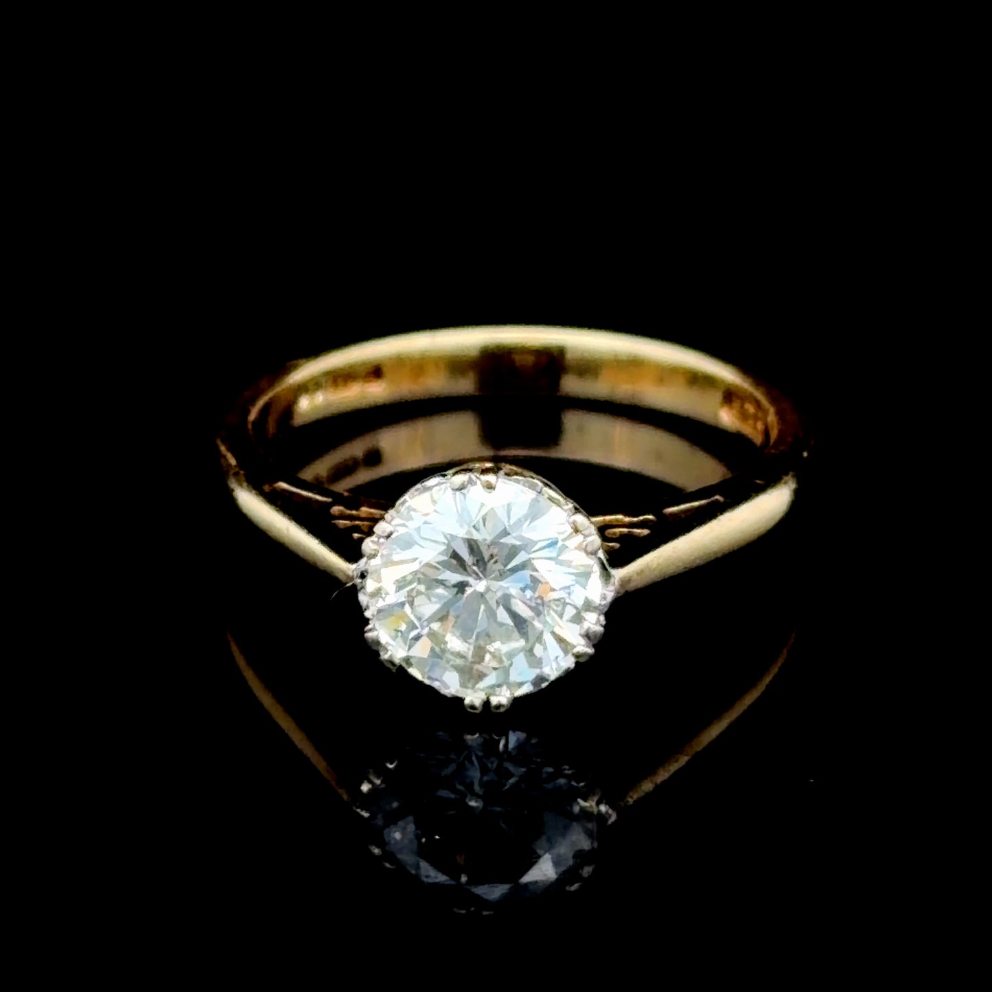 18k Yellow Gold Diamond Solitaire Ring 1.2 Cts H-I Colour Si2