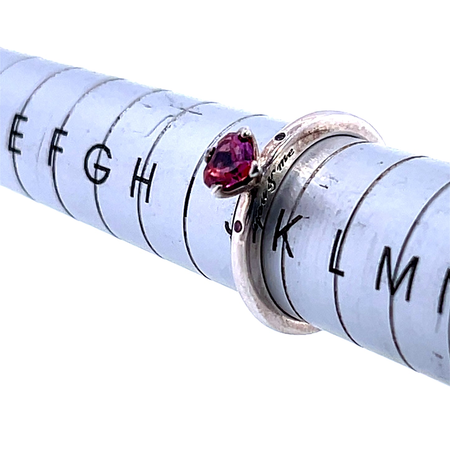 Silver Pandora Red Cubic Zirconia Me and You Ring