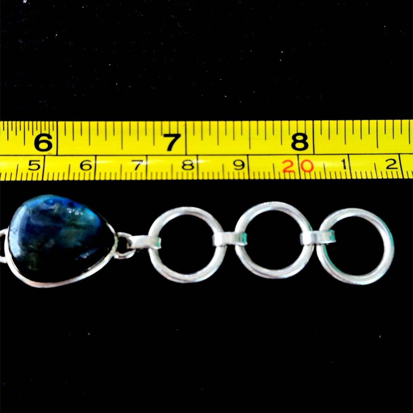 Fabulous 925 Silver Laboradite Bracelet Toggle Bracelet Adjustable from 7-81/2 “
