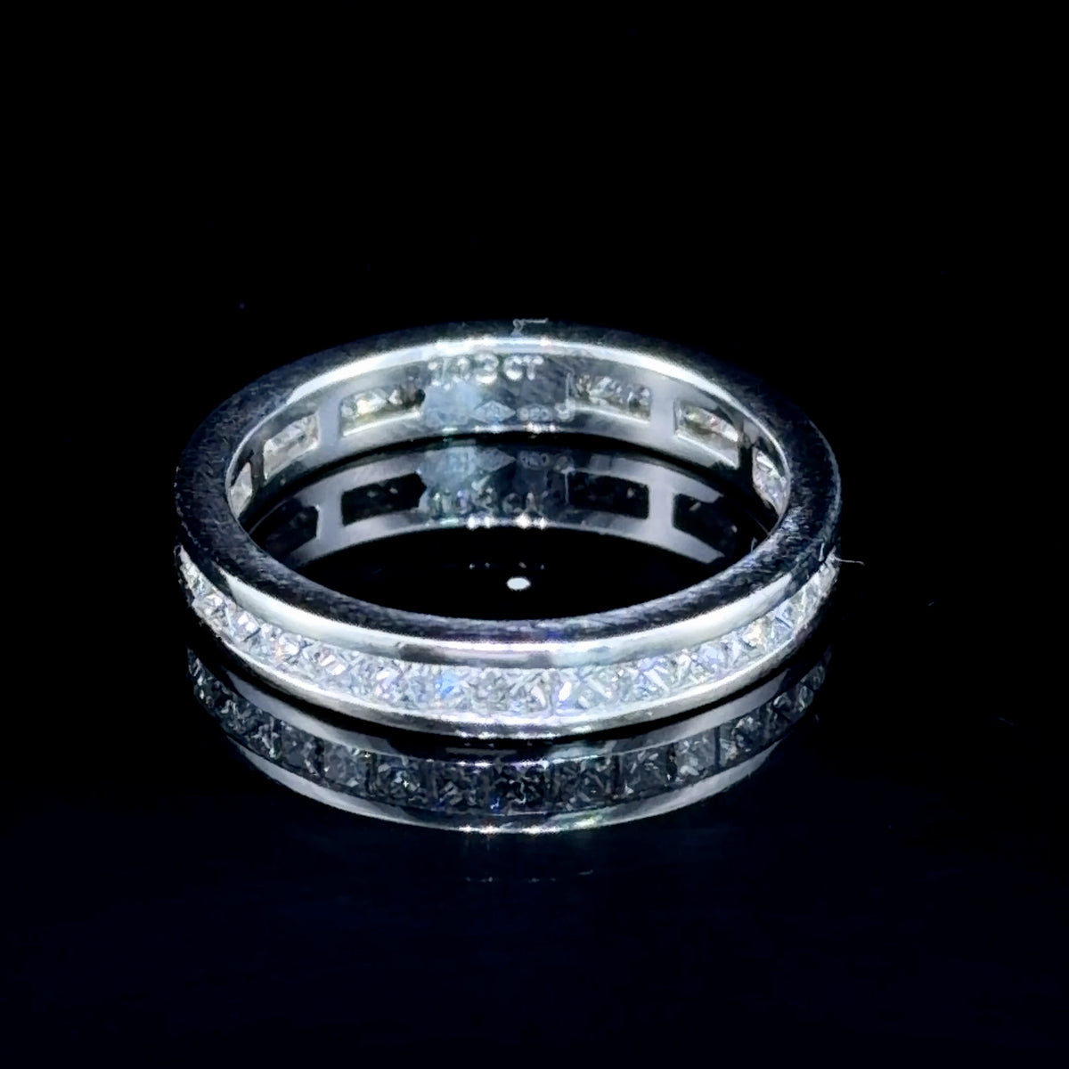 A Lovely Platinum Princess Cut Diamond Full Eternity Ring 1.03 Cts I-J Si1-2