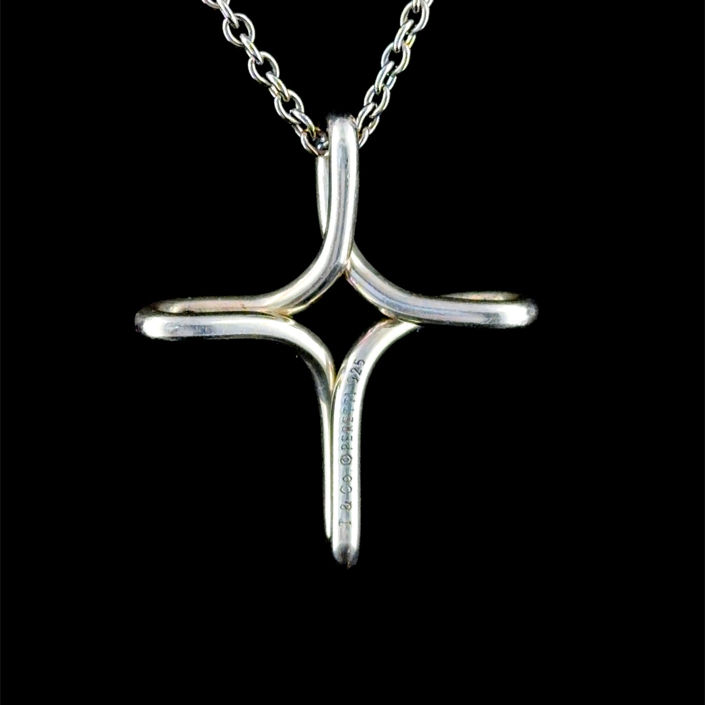Tiffany Silver Cross Pendant By Elsa Peretti (No Chain).