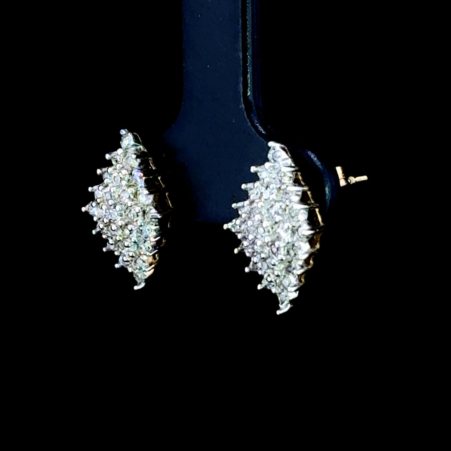 9K Yellow Gold Cluster Marquise Shaped Studs