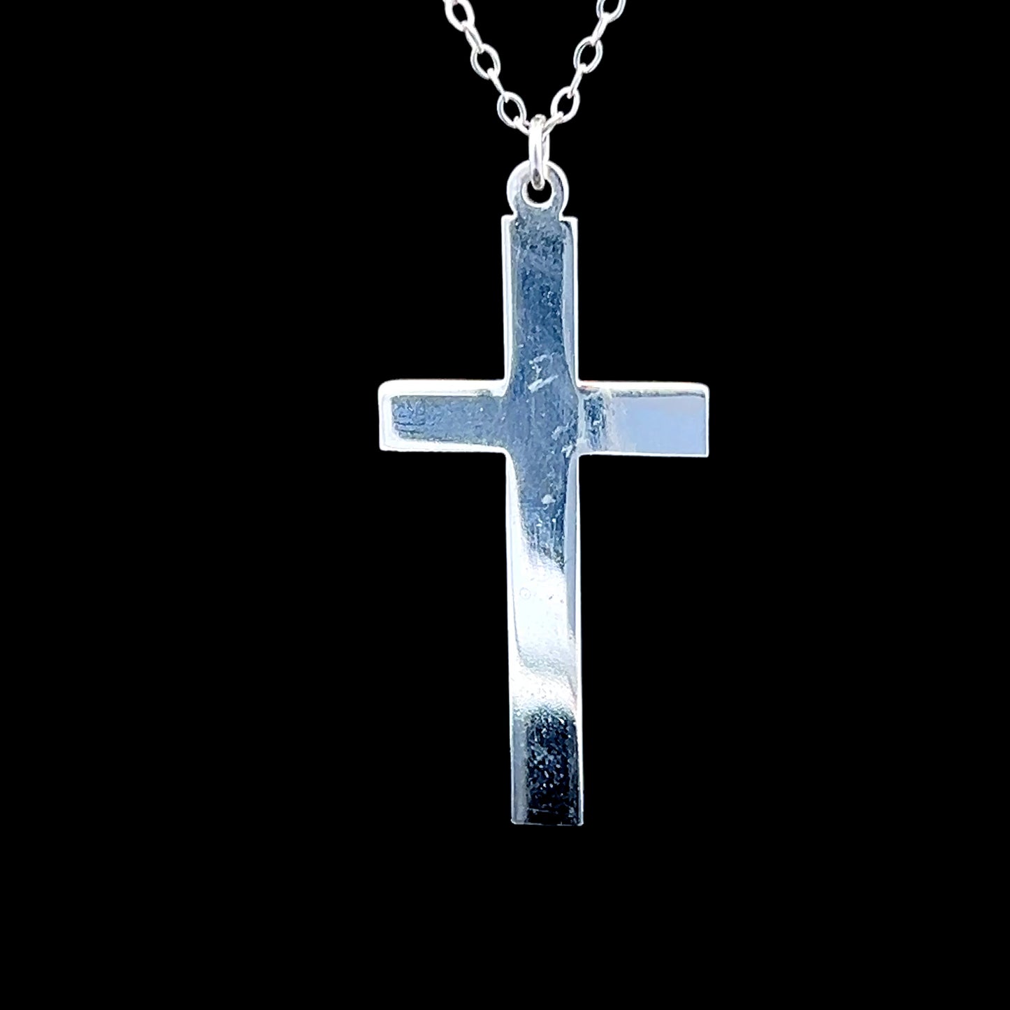 Large Silver Cross Pendant & Chain