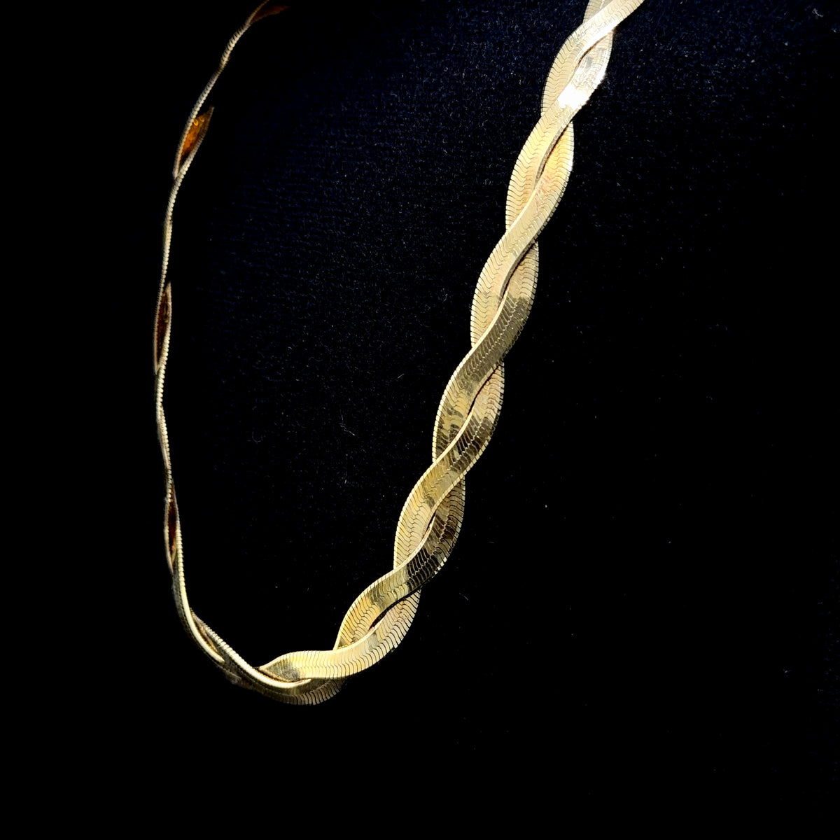 Vintage Milor Gold Plated 925 Snake Textured Snake Necklace 18” Long