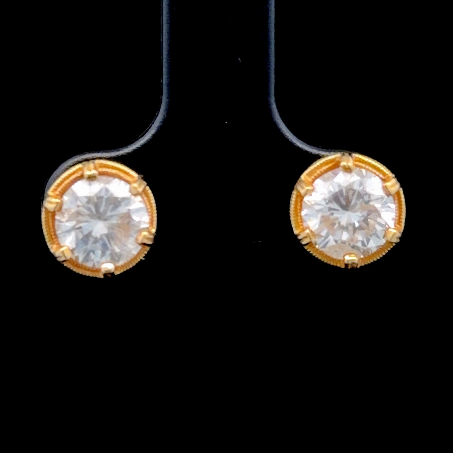 18K Yellow Gold Diamond Screw Studs APPX 2.10 CTS