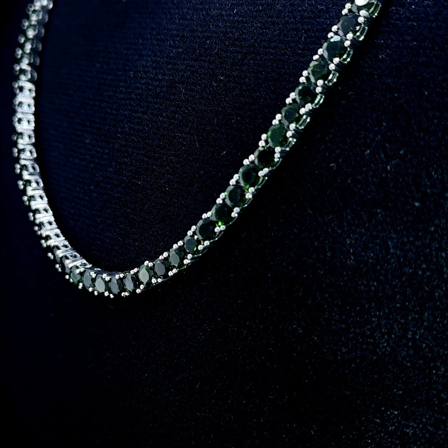 Silver Chrome Diopside Necklace