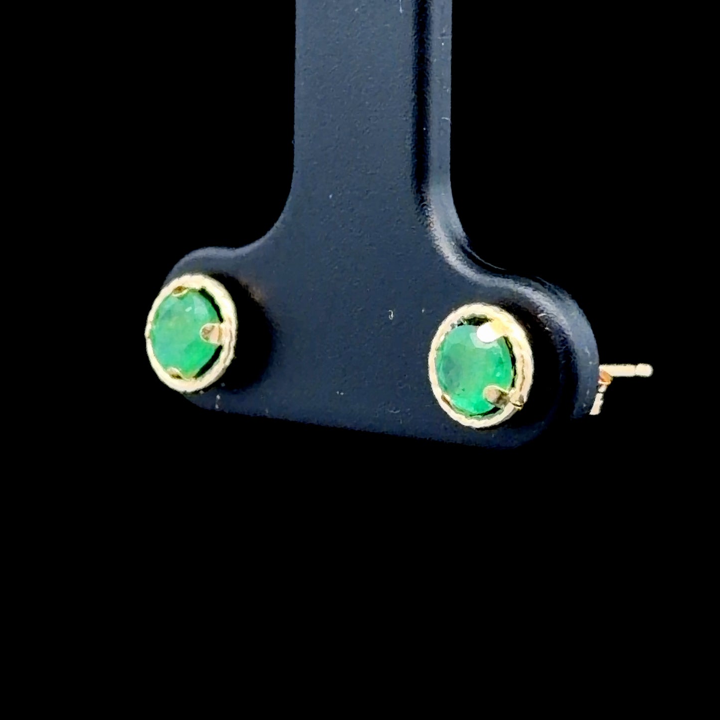 9k Yellow Gold Emerald Studs