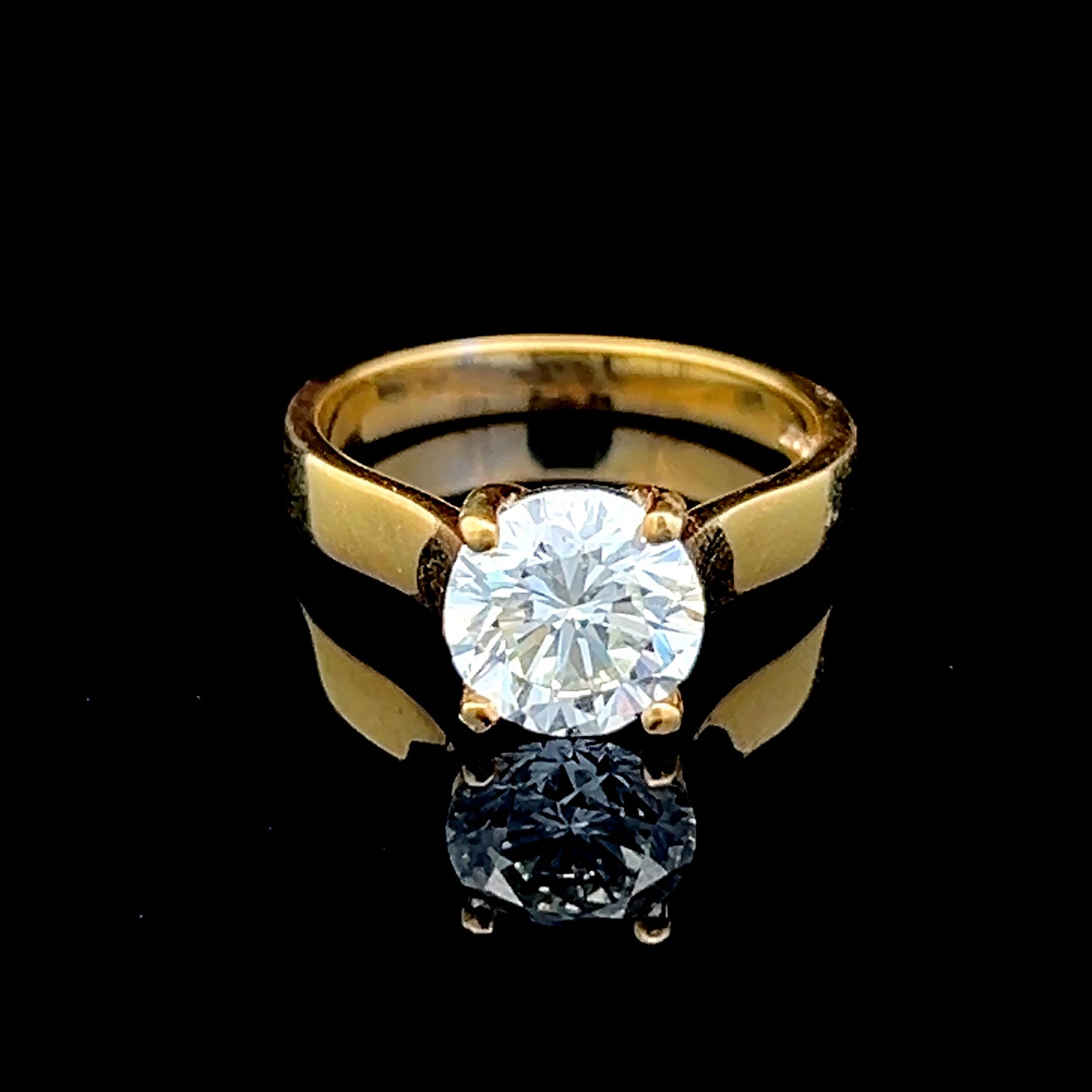 Platinum 18k Gold Plated Diamond Solitaire Ring 2.0 Cts Si1 J Colour