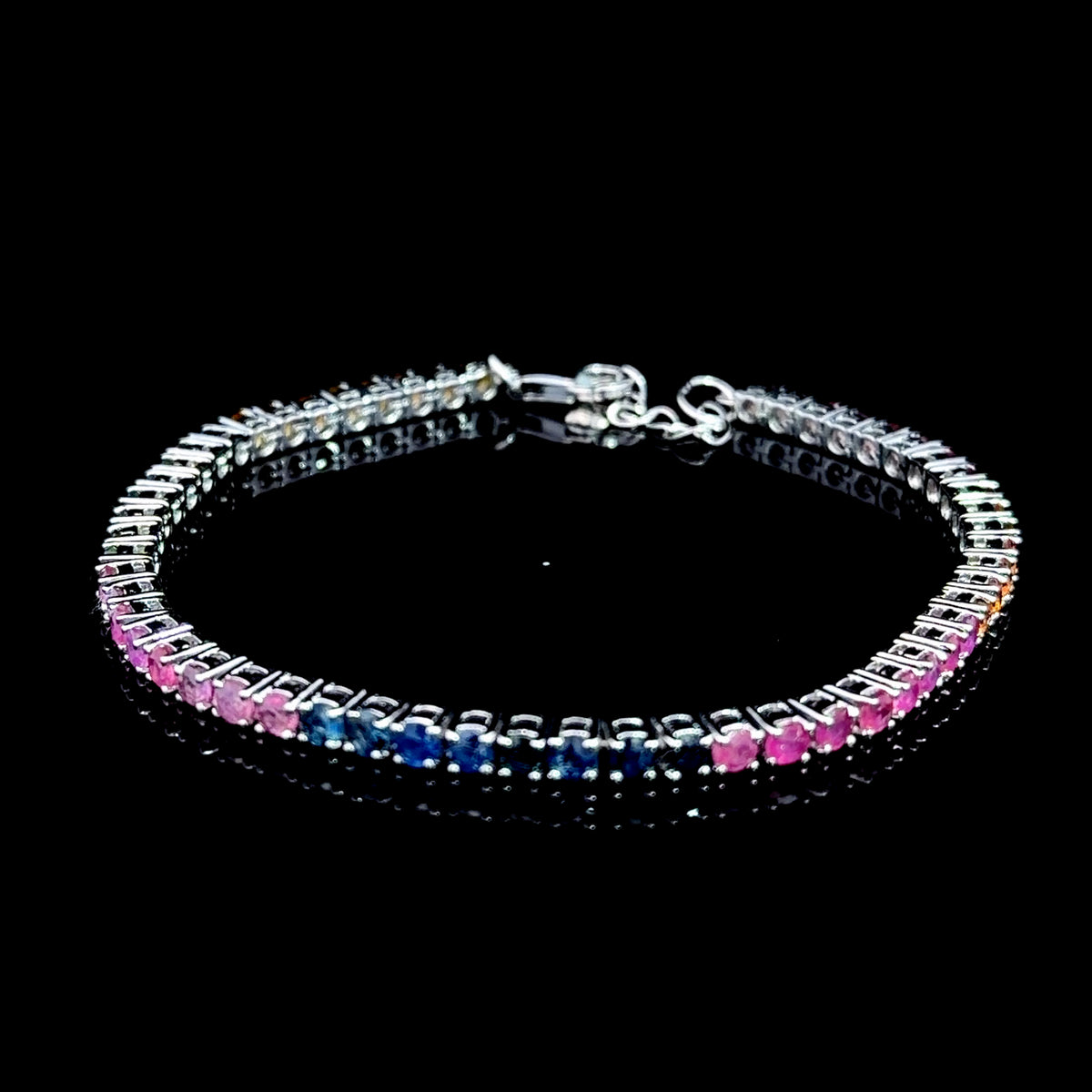 Hi Quality Silver Rainbow Sapphire Bracelet
