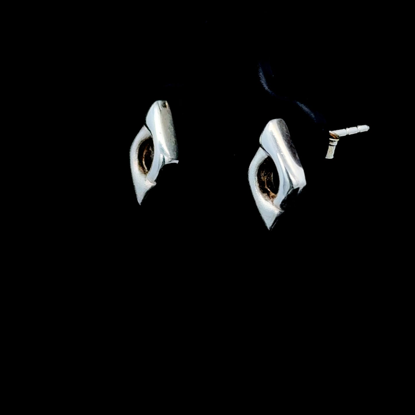 Silver Diamond-Shaped Studs