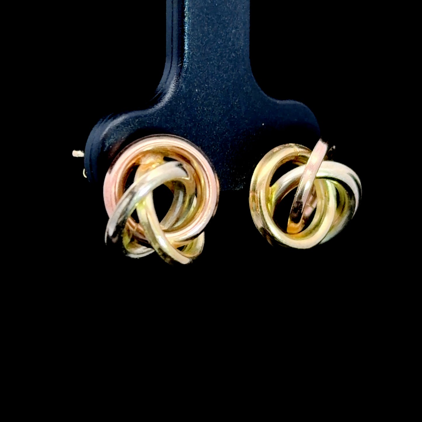 9k Tri-Colour Gold Knot Earrings