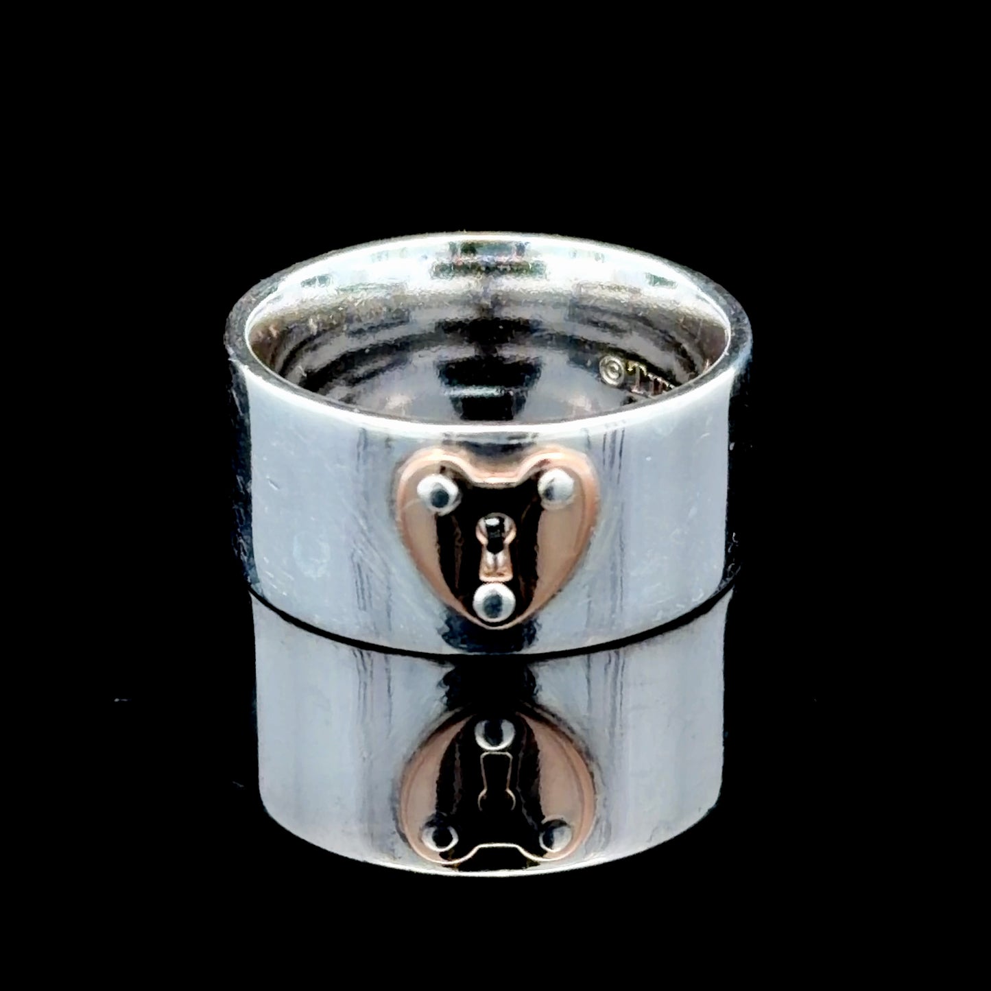 Tiffany Silver & 18k Yellow Gold Keyhole Lock Ring